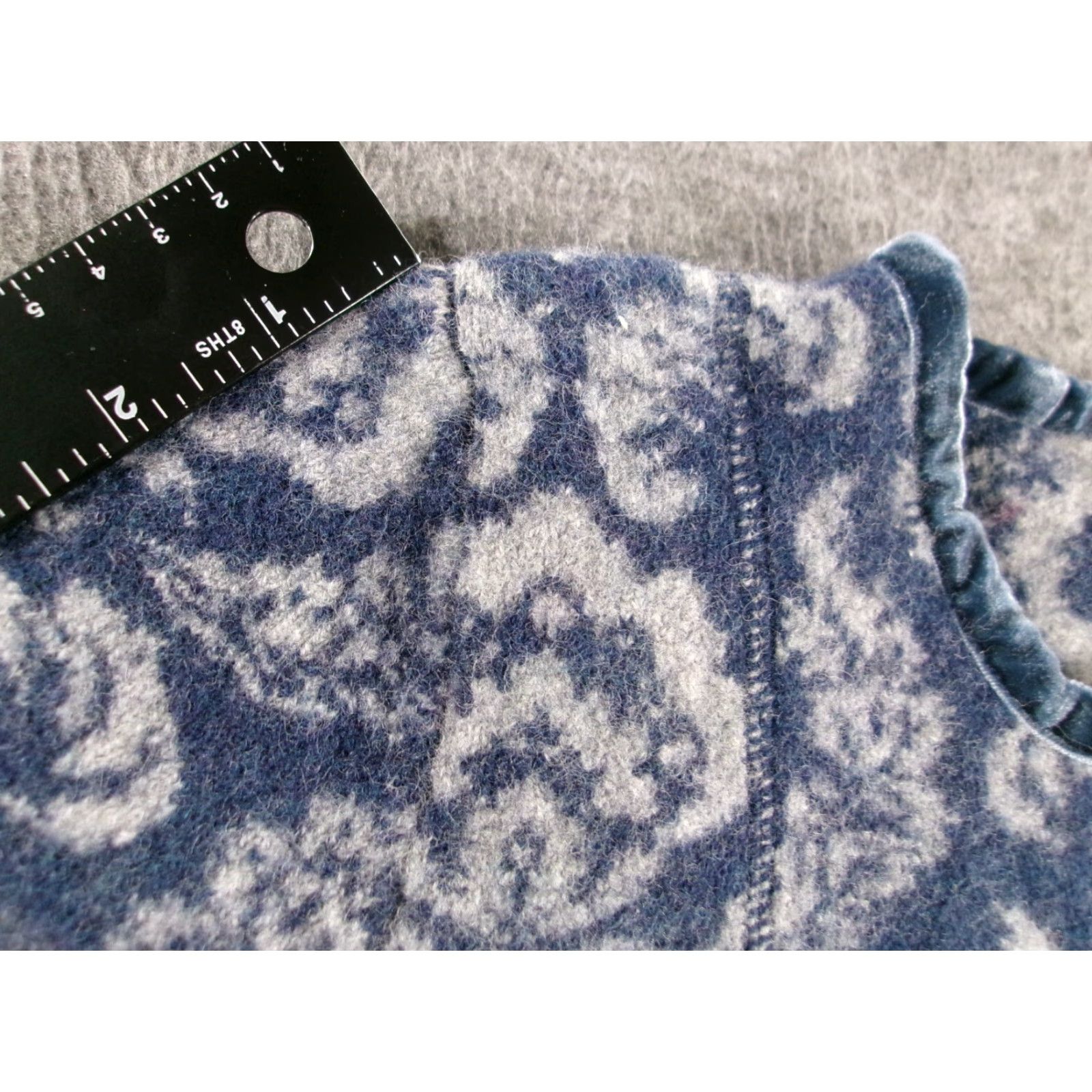 Vintage Amore Sweater Women Small Blue Floral Wool Full Zip 90s Classic Outdoor Size S / US 4 / IT 40 - 6 Thumbnail