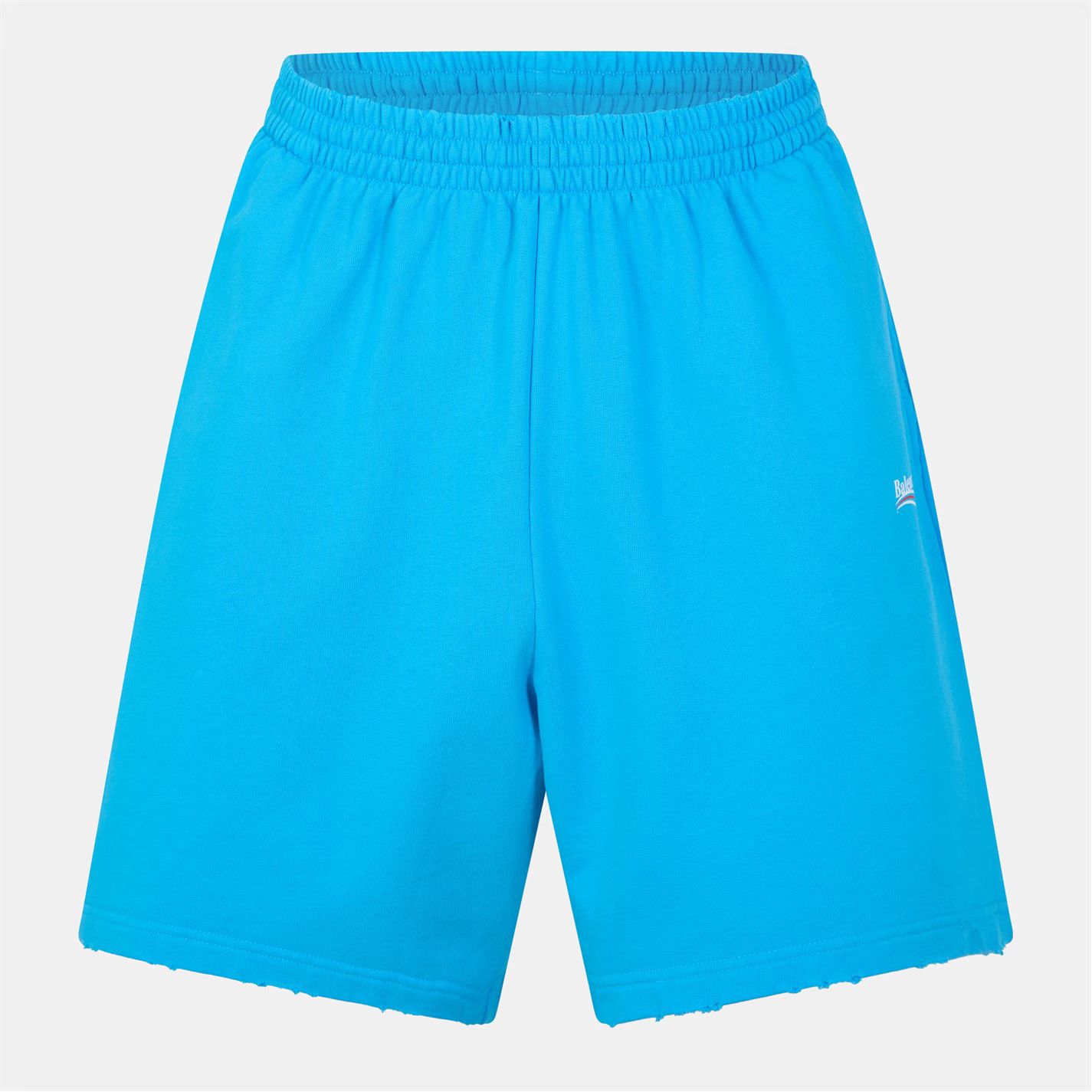 Balenciaga o1g2r1mq0226 Logo Jersey Shorts In Azure Blue Size US 28 / EU 44 - 1 Thumbnail