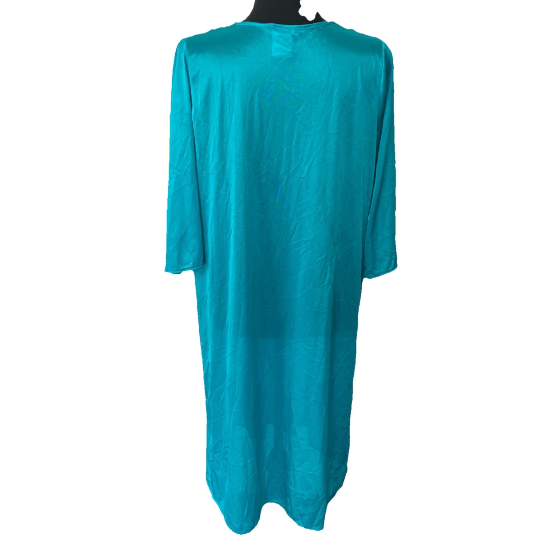 Haband VINTAGE Haband Moon Beam Nightgown Gown XL Teal Embroidered Women's Size ONE SIZE - 2 Thumbnail