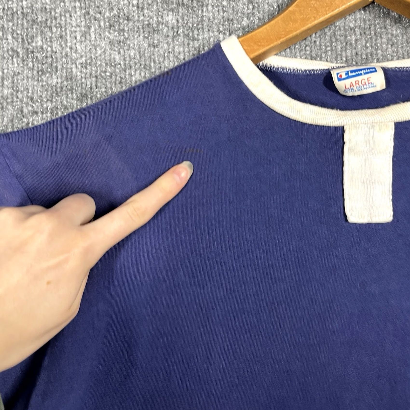 Champion VINTAGE 70s Champion US Lacrosse School T Shirt Mens Size Large Ringer Blue Bar Size US L / EU 52-54 / 3 - 6 Thumbnail