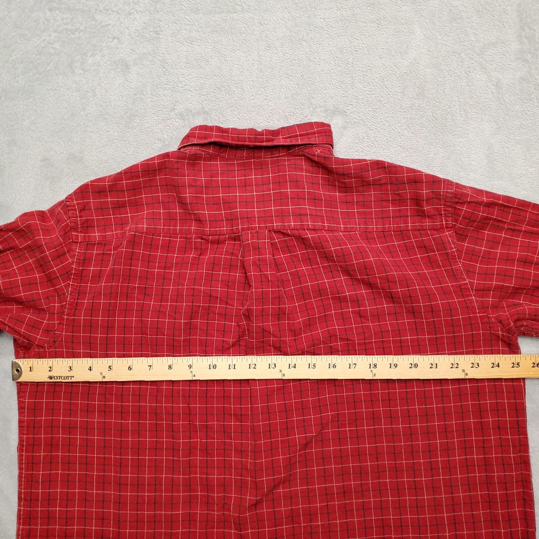 Vintage VINTAGE St. Johns Bay Shirt Mens XL Red Windowpane Plaid Twill Long Sleeve Button-Up Size US XL / EU 56 / 4 - 8 Thumbnail