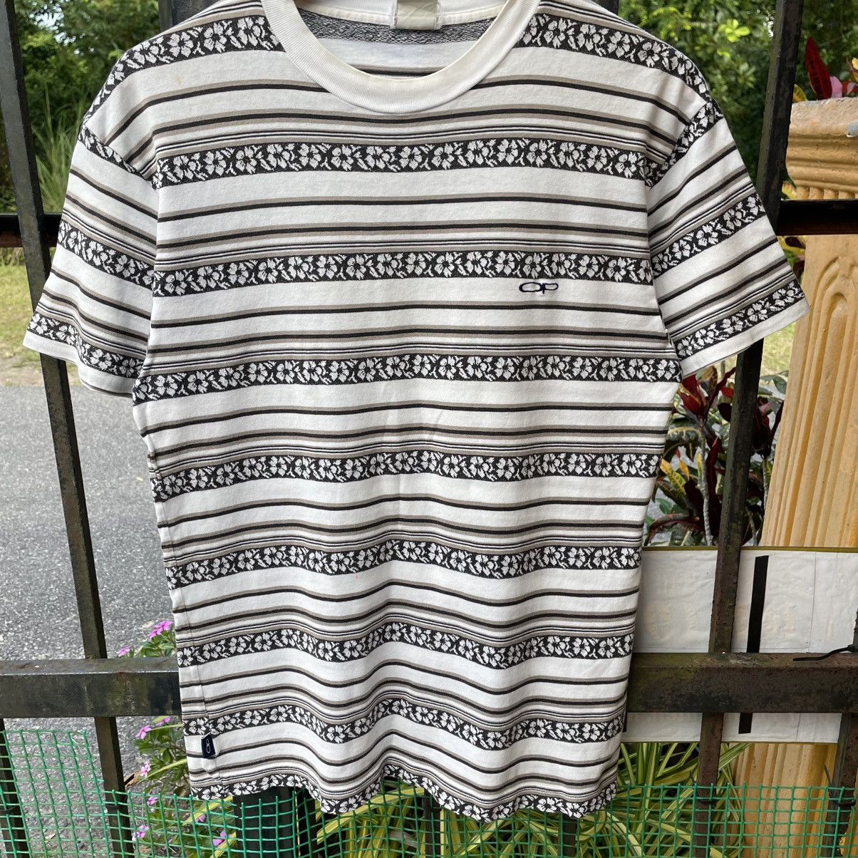 Ocean Pacific 🔥Vintage 90s Ocean Pacific Striped Motive Flower Surf Tee Size US M / EU 48-50 / 2 - 5 Thumbnail