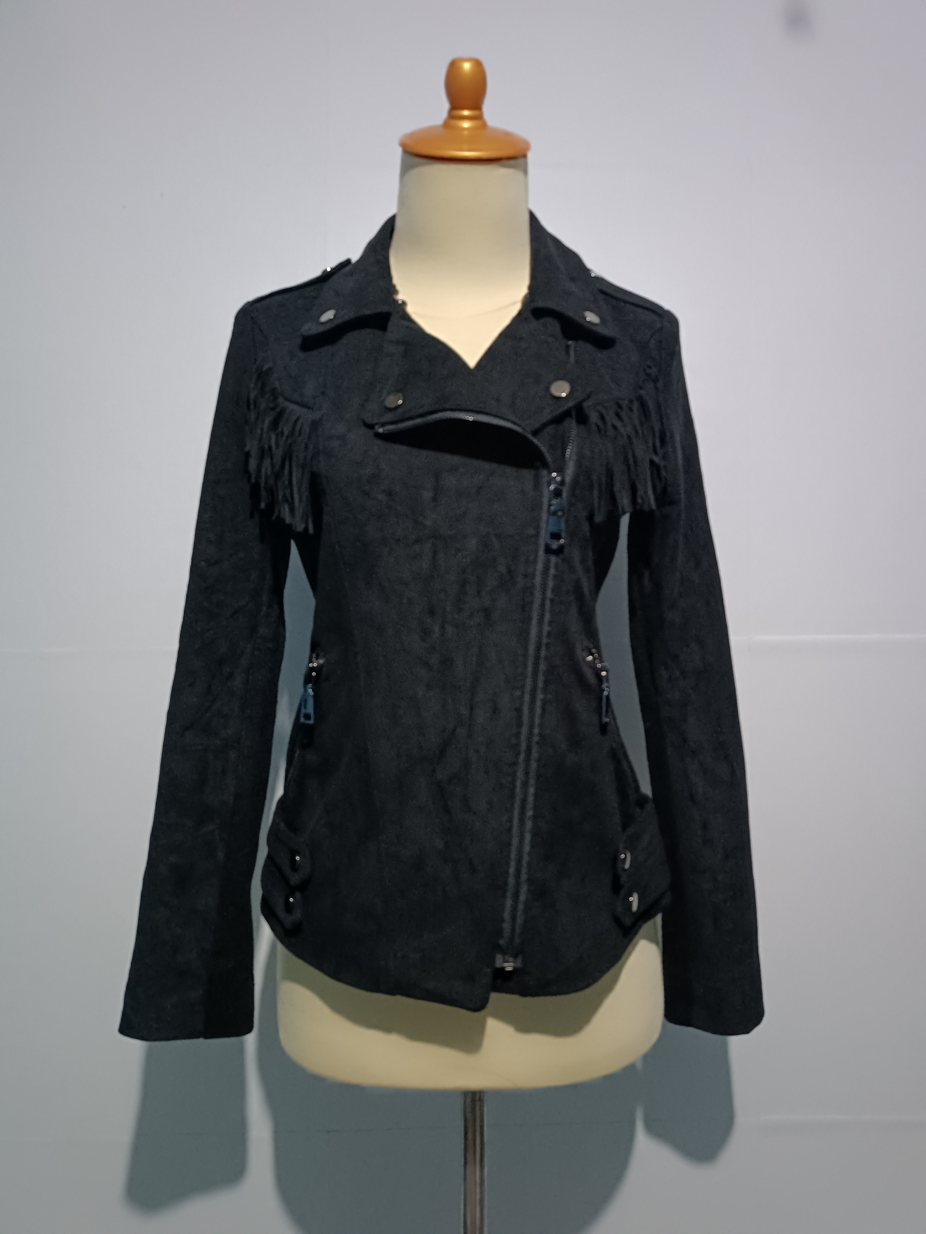 Japanese Brand Ladies Fringe Suede Leather Jacket Biker Motorcycle Size M / US 6-8 / IT 42-44 - 1 Thumbnail