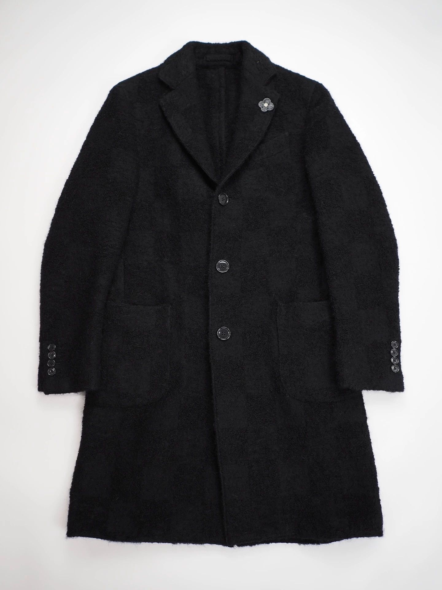 Lardini 14FW#Lardini Black Handmade Wool Blend Coat Size US S / EU 44-46 / 1 - 1 Thumbnail