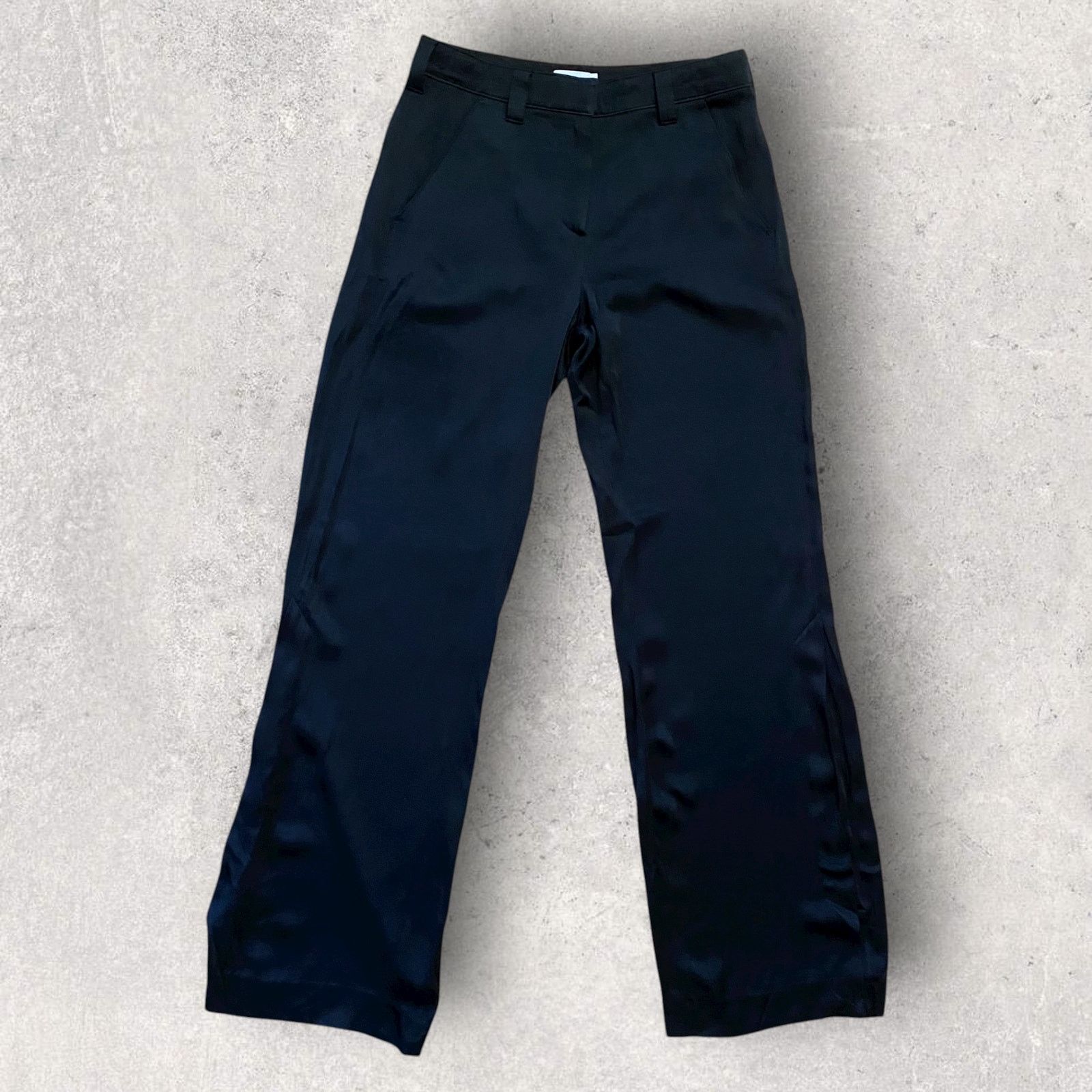A.L.C. ALC Split Hem Satin Pants Black Size 6 Size 28" / US 6 / IT 42 - 1 Thumbnail