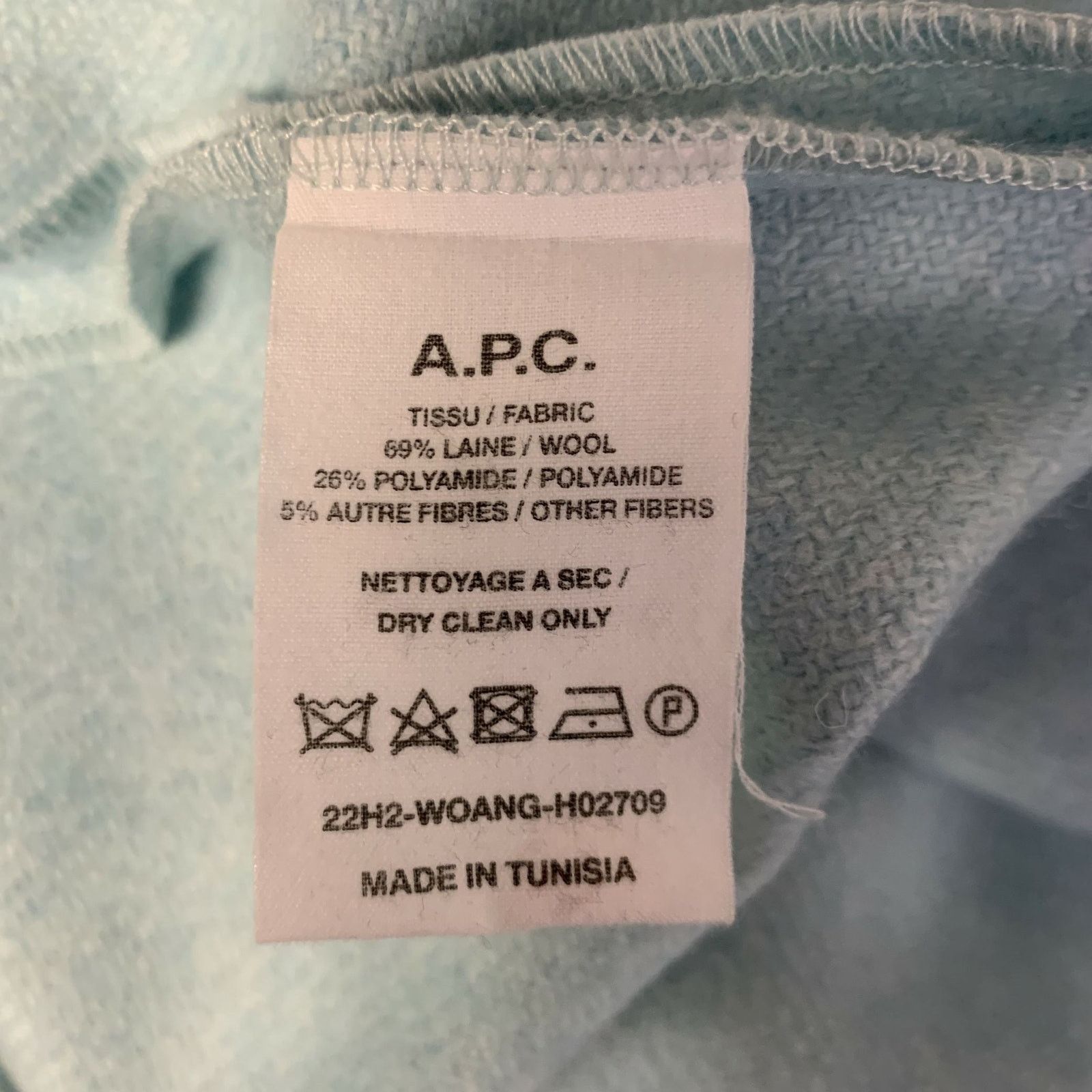 A.P.C. A.P.C. XL Blue Contrast Stitch Wool Blend Flannel L/S Shirt Size US XL / EU 56 / 4 - 5 Thumbnail