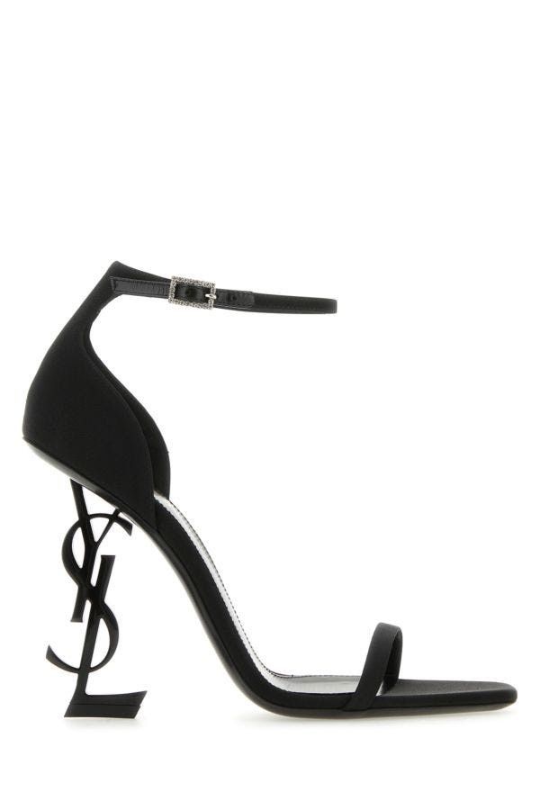 Saint Laurent Paris o1s1wg111125 Opyum Sandals in Crepe De Chine in Black Size US 9 / IT 39 - 3 Thumbnail
