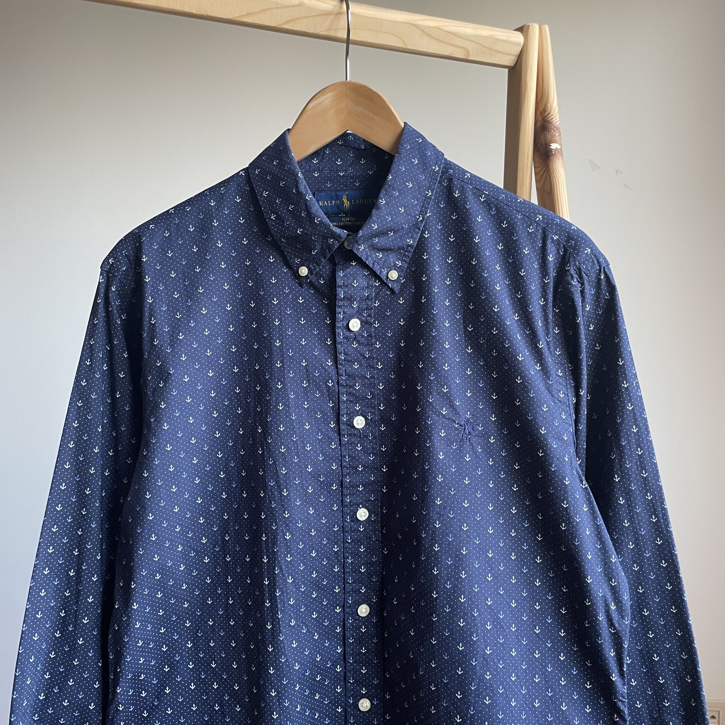 Polo Ralph Lauren Polo Ralph Lauren Anchors Pattern Slim Fit Shirt Size M Size US M / EU 48-50 / 2 - 3 Thumbnail