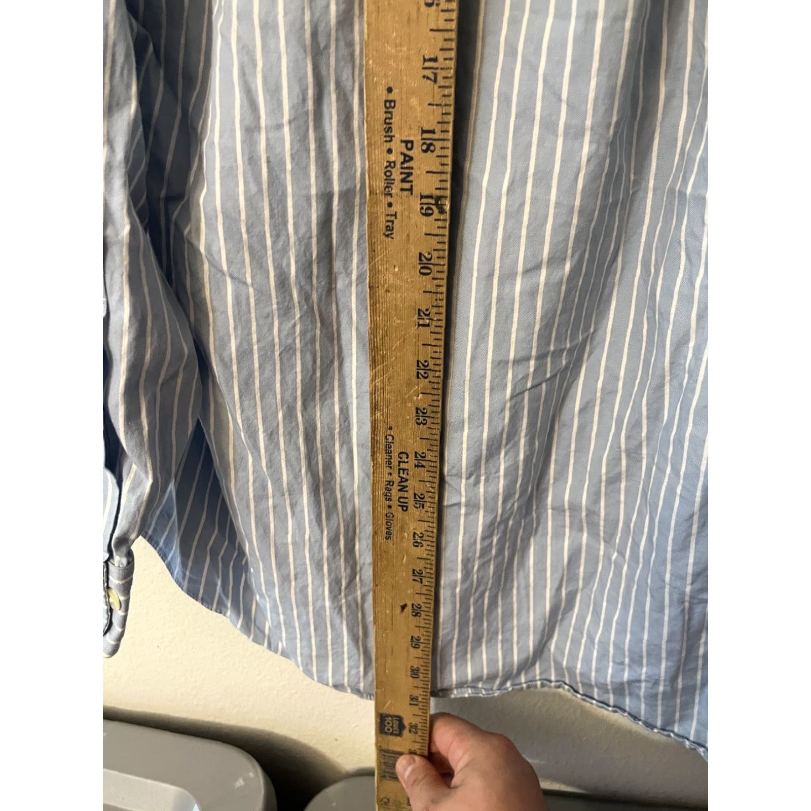 Brooks Brothers Brooks Brothers Dress Shirt 346 Mens Blue White Striped 100% Cotton Long Sleeve Button-Down Collar Large Regular Non-Iron Size 42R - 4 Thumbnail