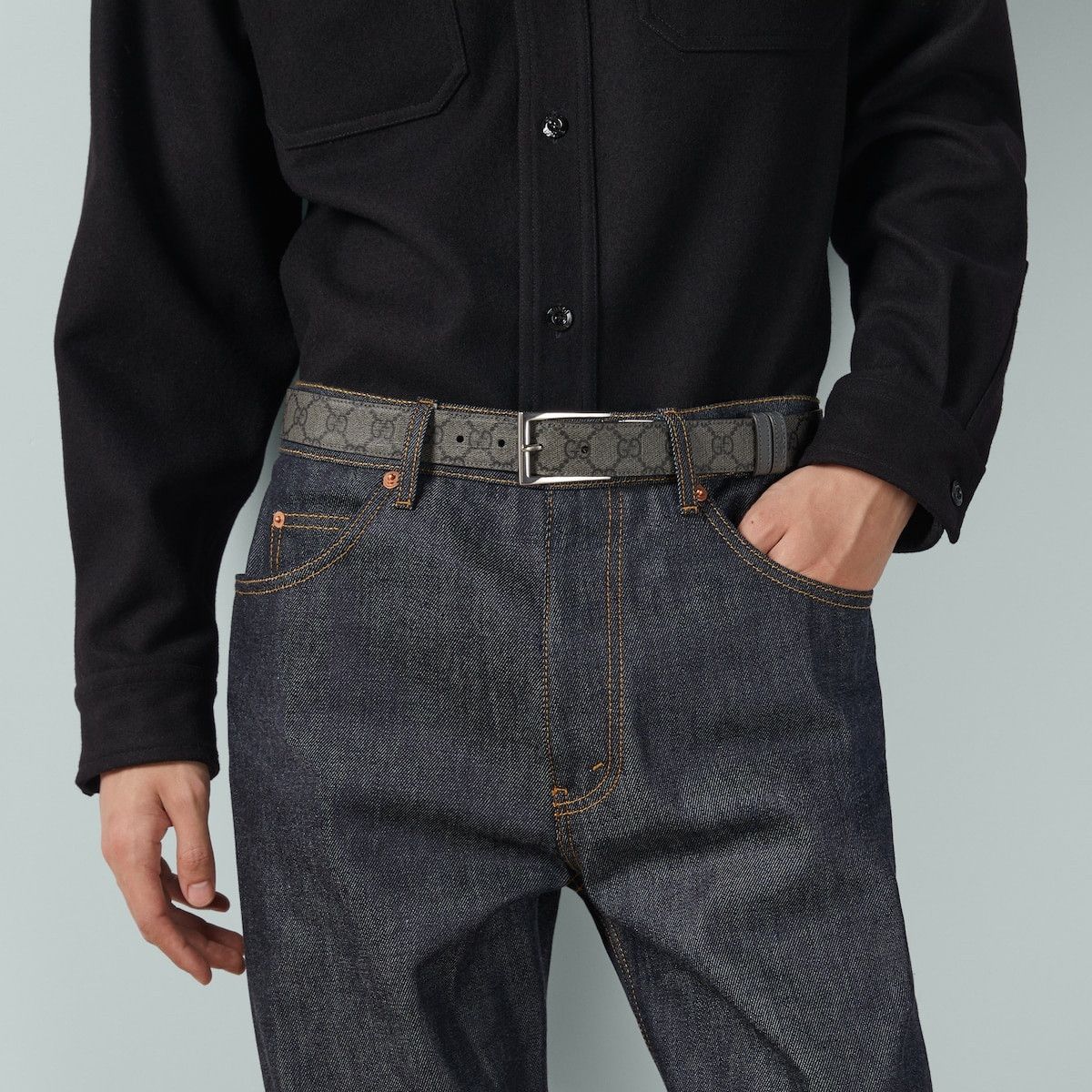 Gucci o1mt1gz0225 Size: 80 / Reversible Belt Rectangular Buckle Size 30 - 3 Thumbnail