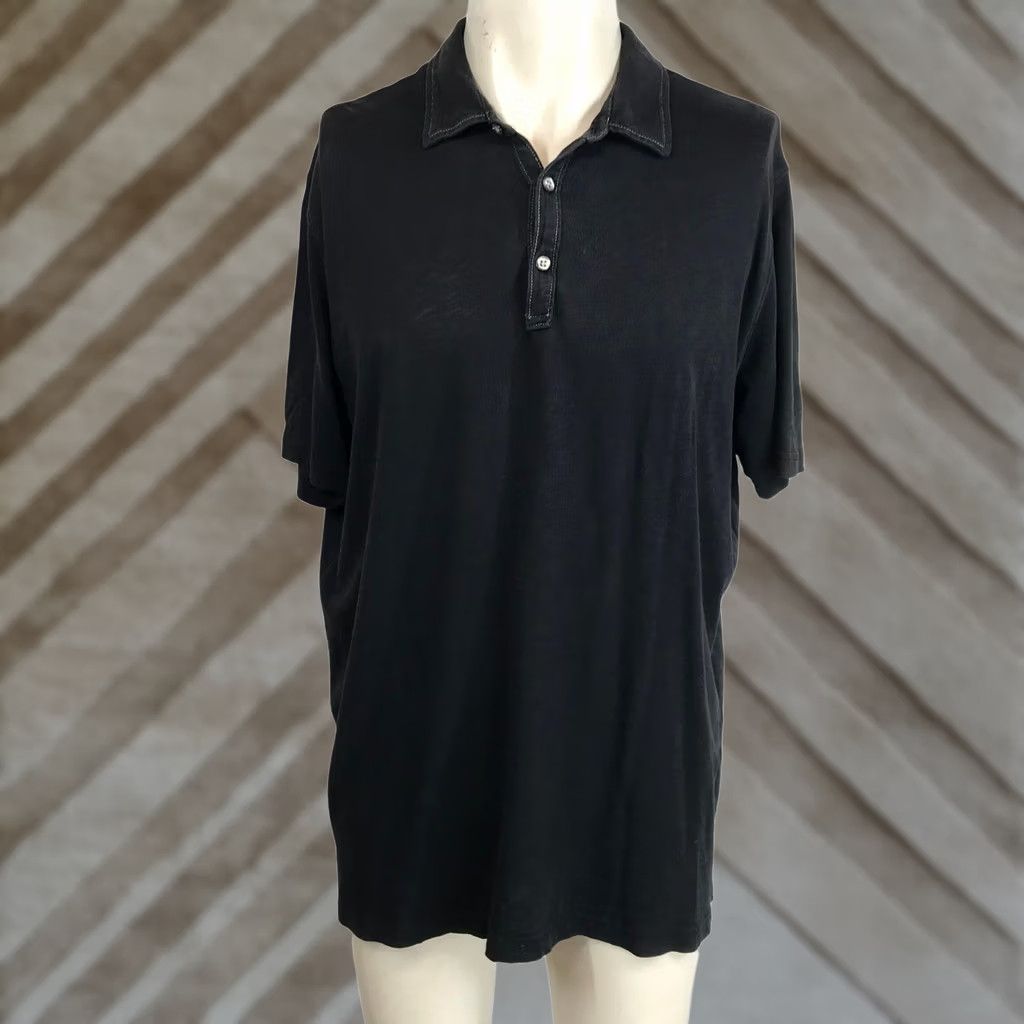 Vintage Robert Barakett Men's Black Short Sleeve Polo Shirt Size XL Button Neck Size US XL / EU 56 / 4 - 1 Thumbnail