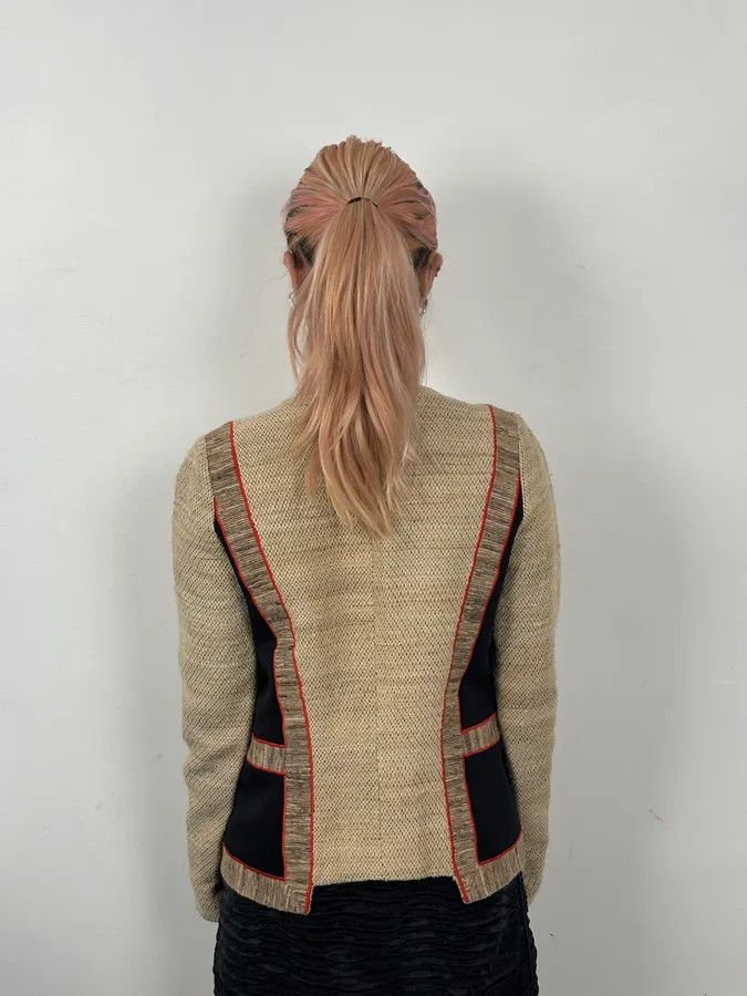 Balenciaga SS2009 Balenciaga Beige Wool Contrast Pocket Light Blazer Jacket Size XS / US 0-2 / IT 36-38 - 3 Thumbnail