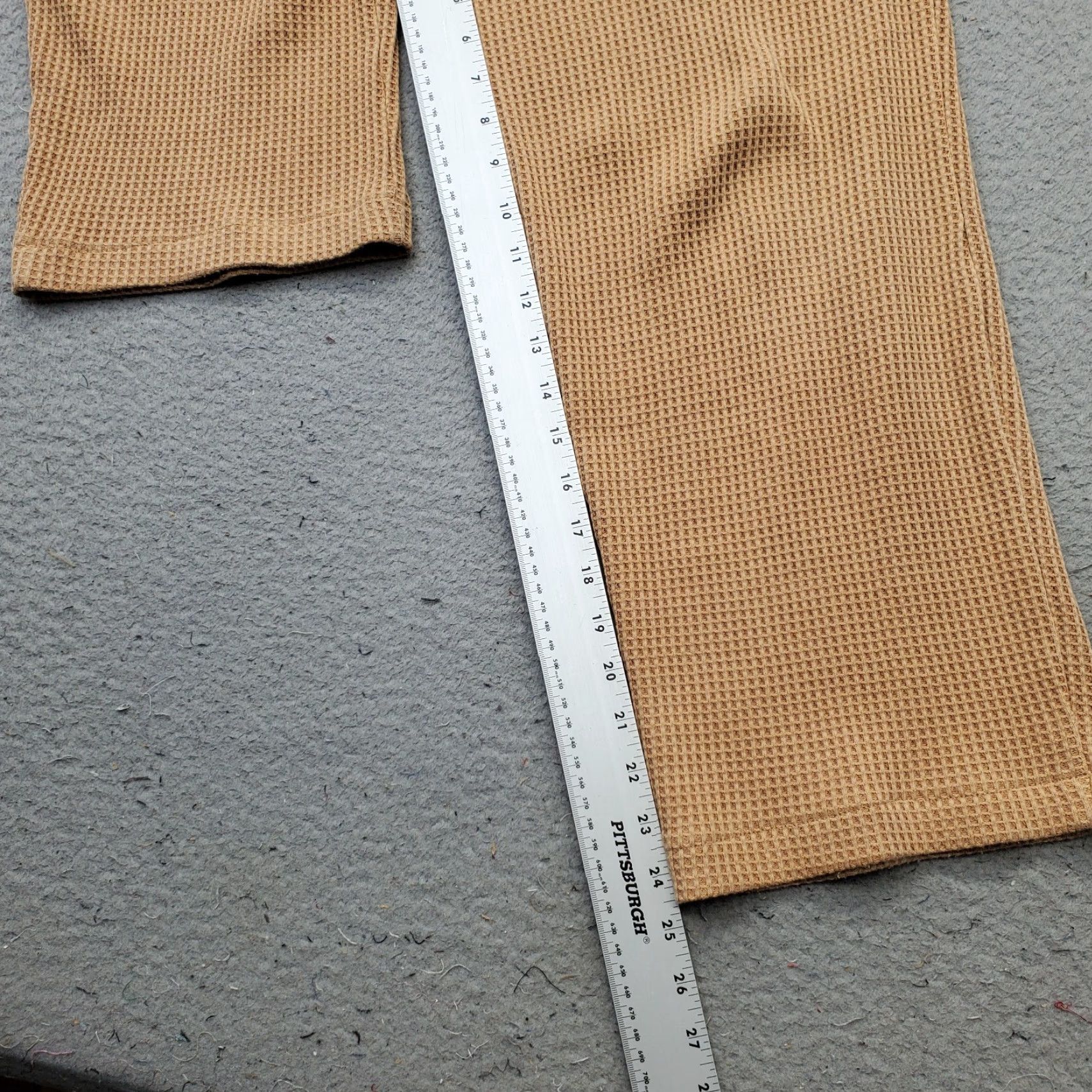 Vintage Aerie Lounge Pants Womens XS Tan Waffle Knit Thermal Elastic Waist Wide Leg Pants Size 26" / US 2 / IT 38 - 4 Thumbnail