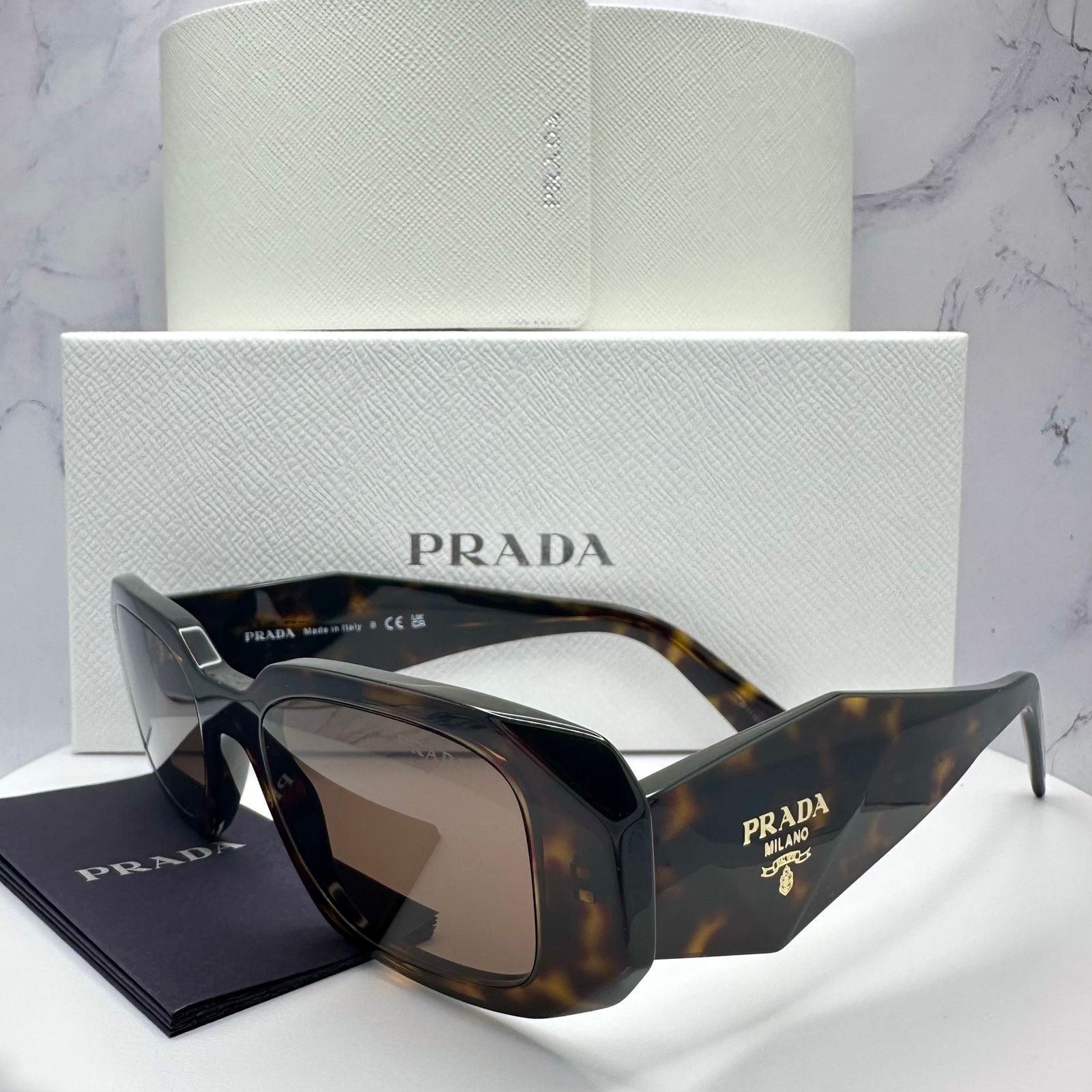 PRADA Sunglasses New Brown PR 17WS Symbole Logo Authentic