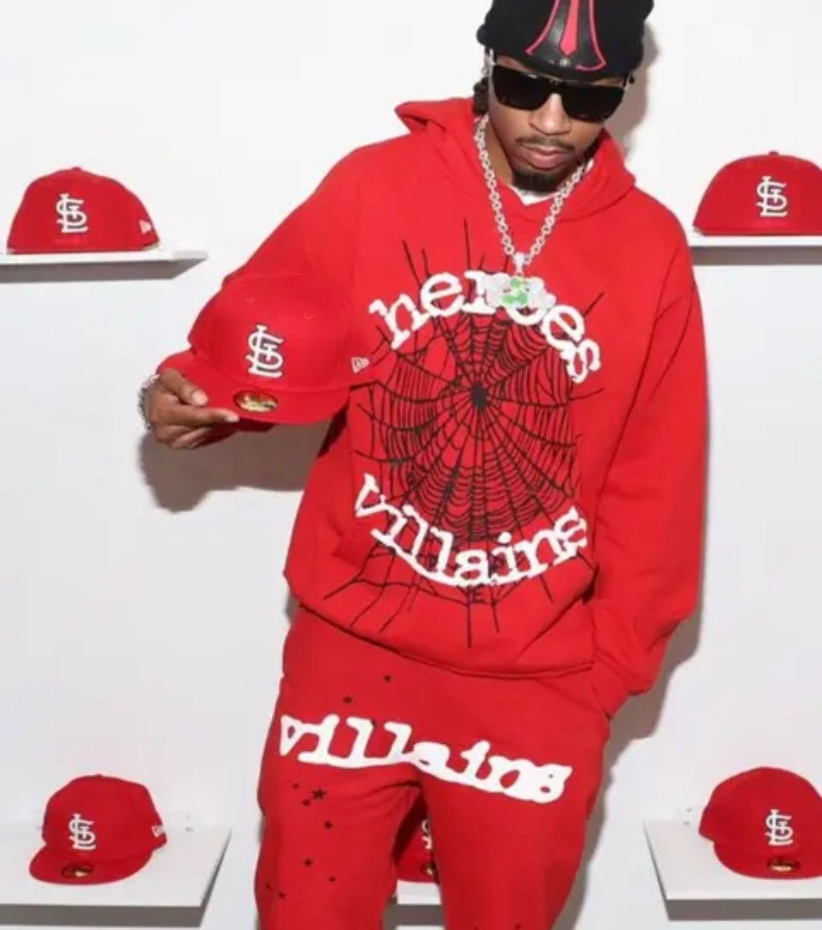 image of St Louis Cardinals Fitted Hat Signed By Metro Boomin in Red, Men's