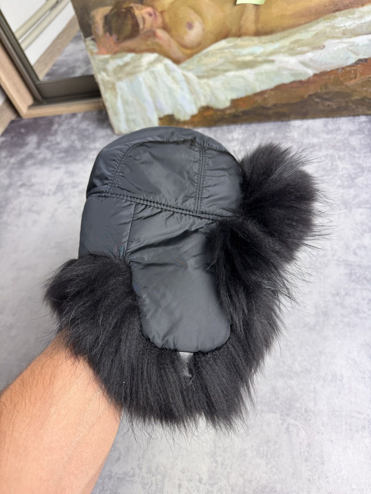 Prada Prada FW03 Asiatic Raccoon Real Fur Trapper Ushanka Hat Cap Size ONE SIZE - 8 Thumbnail