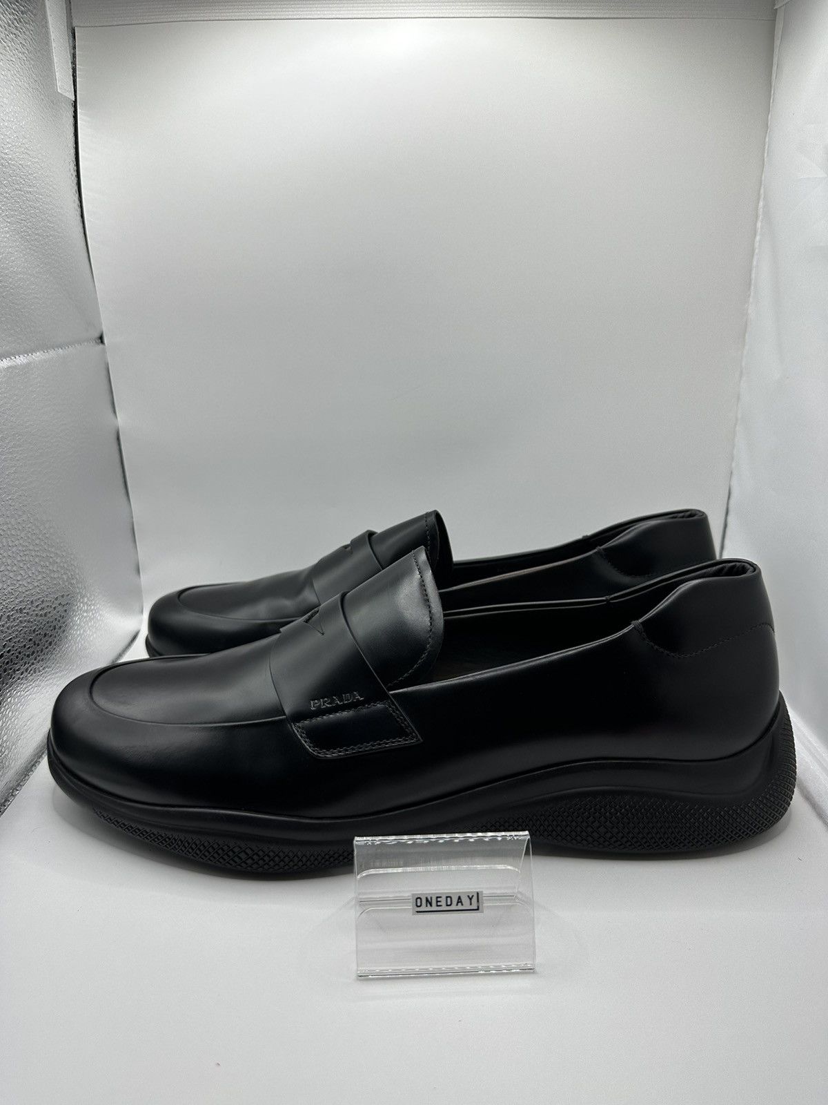 Prada PRADA BRUSHED LEATHER SPORT LOAFERS BLACK Size US 11 / EU 44 - 3 Thumbnail