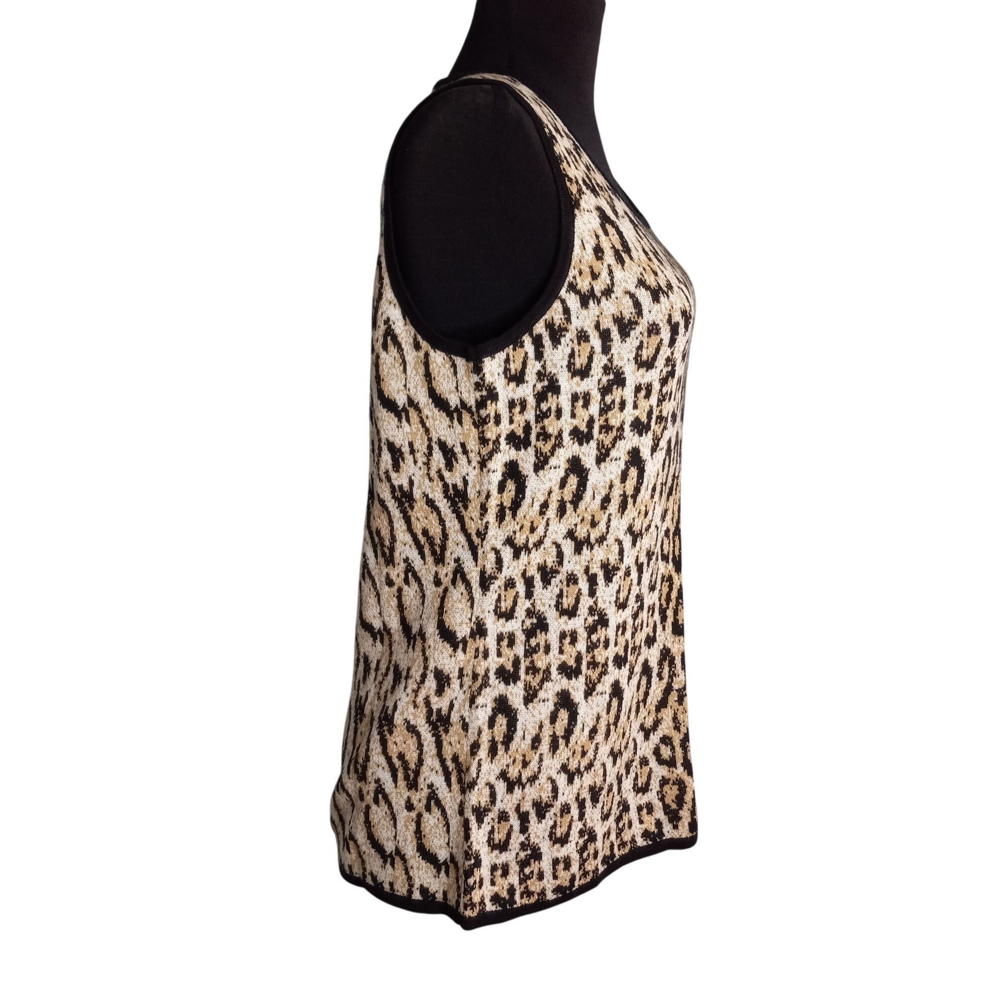 Chicos Chicos Size 2 L Knit Top Womens Vivid Cheetah Amelia Tank Sl Size L / US 10 / IT 46 - 4 Thumbnail