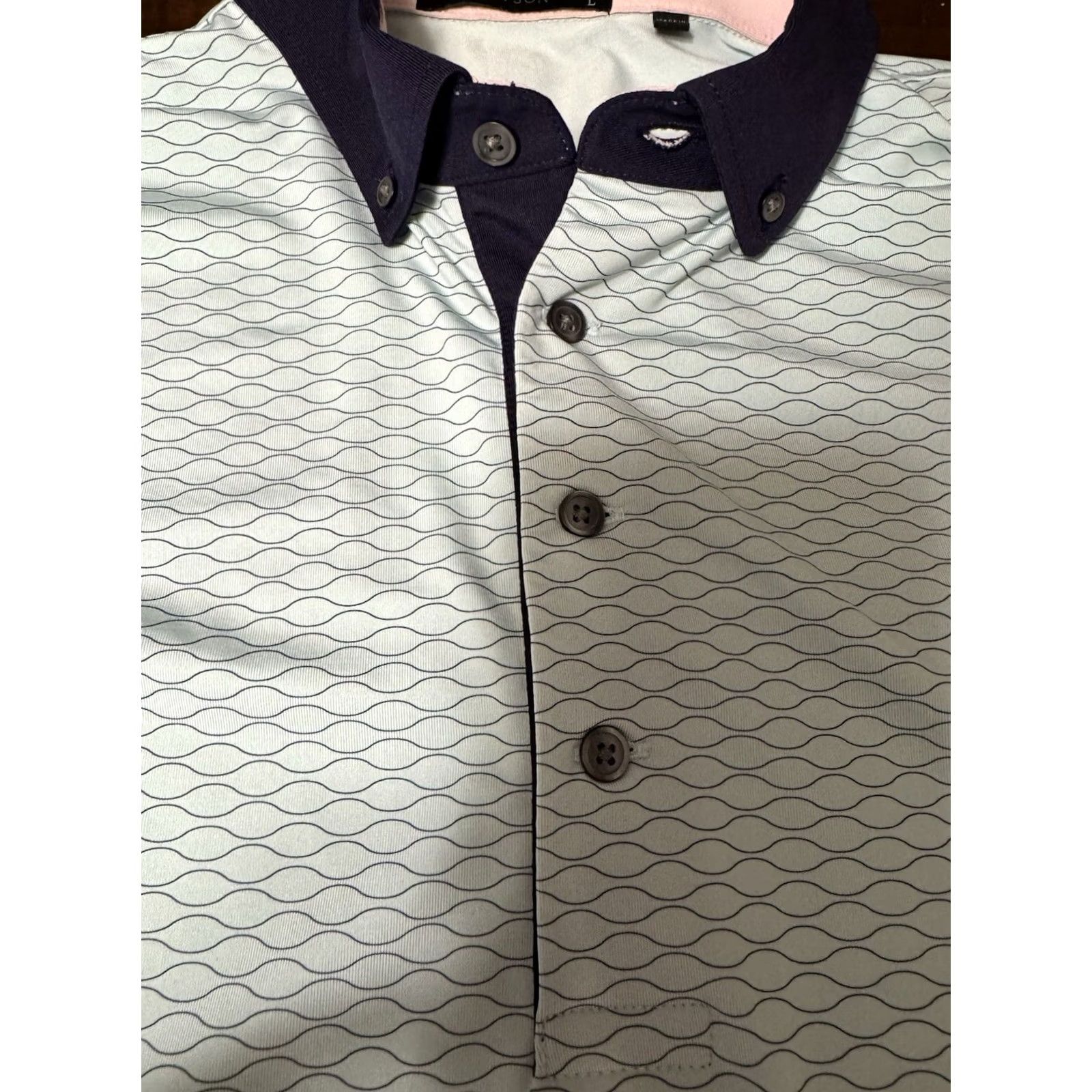 Vintage Greyson Polo Shirt Golf Blue Geometric Patterned Large Mens Shirt Size US L / EU 52-54 / 3 - 3 Thumbnail