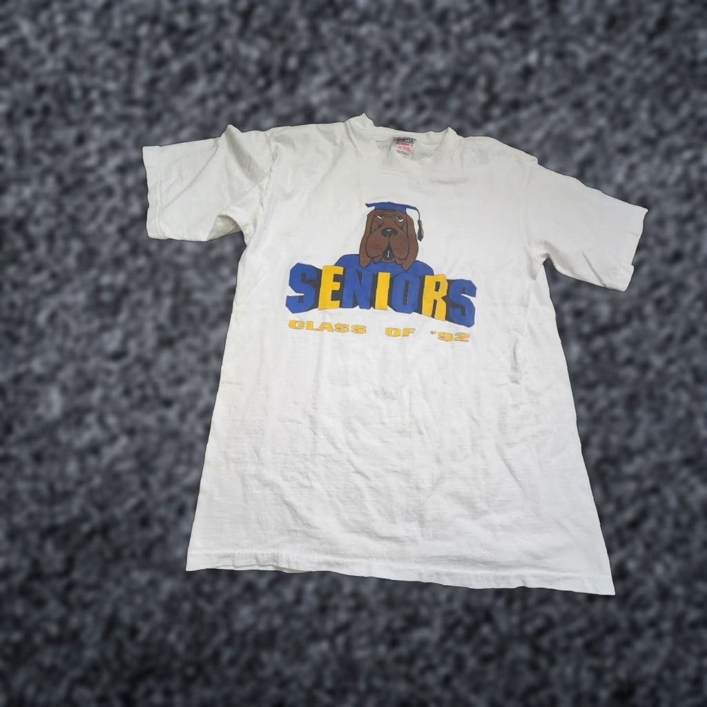 Vintage VINTAGE Onieta T-Shirt Mens XL White Short Sleeve Crew Neck Class of 92 Auburndale High School Graduation Double Side 80s 90s Graphic Print Size US XL / EU 56 / 4 - 1 Thumbnail
