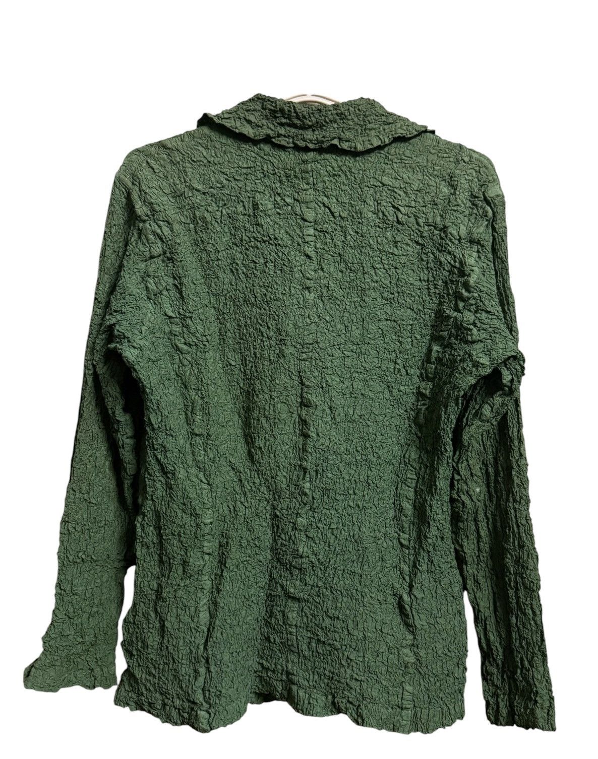 Issey Miyake Issey Miyake Cauliflower Crinkled Jacket With a Collar Green Size S / US 4 / IT 40 - 4 Thumbnail