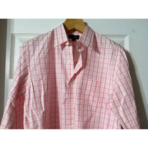 J.Crew J.CREW MENS NEW PINK 100%COTTON PLAID DRESS SHIRT M(15-15.5) Size US M / EU 48-50 / 2 - 2 Thumbnail