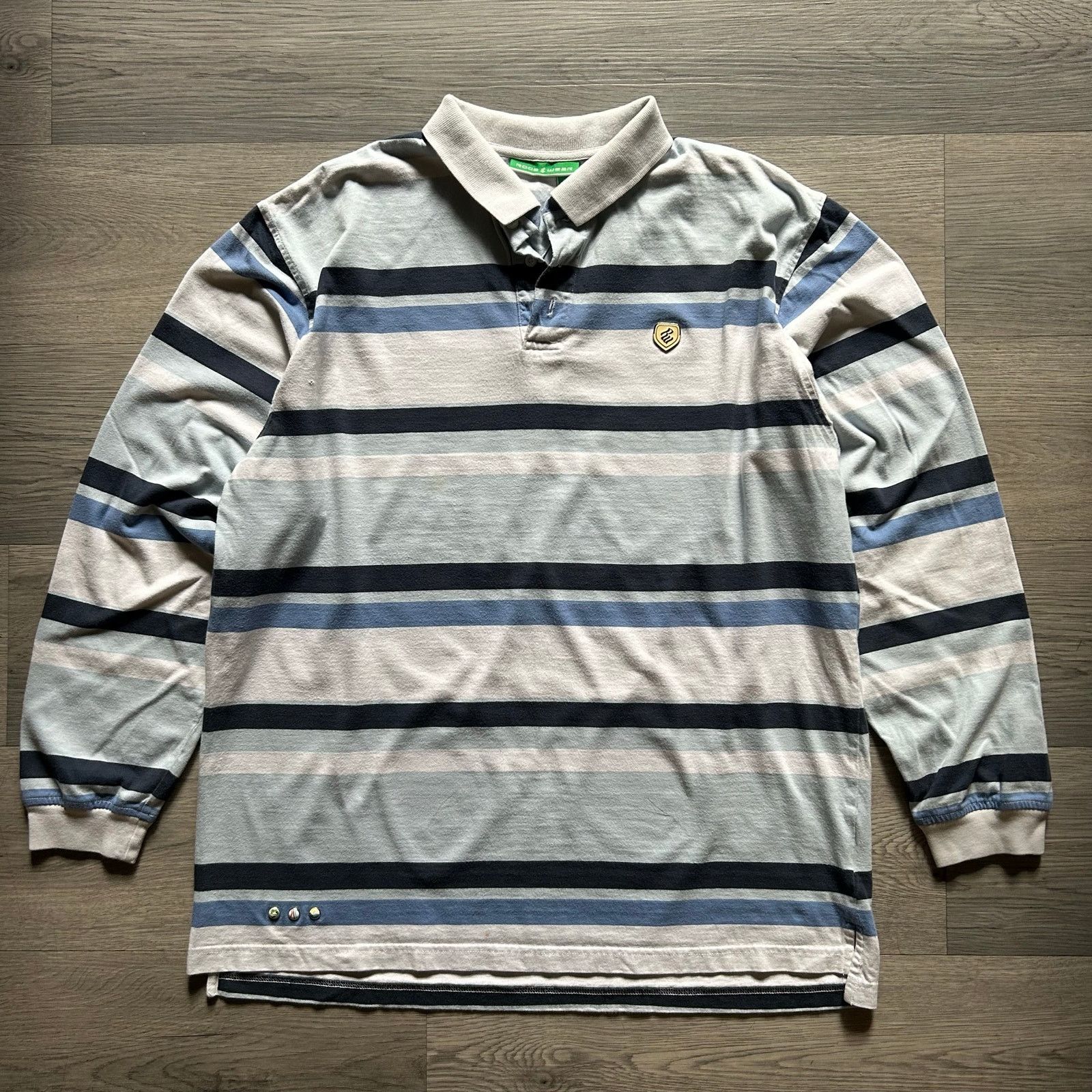 Rocawear Vintage y2k Rocawear Long Sleeve Striped Polo rugby Shirt Size US XL / EU 56 / 4 - 1 Thumbnail