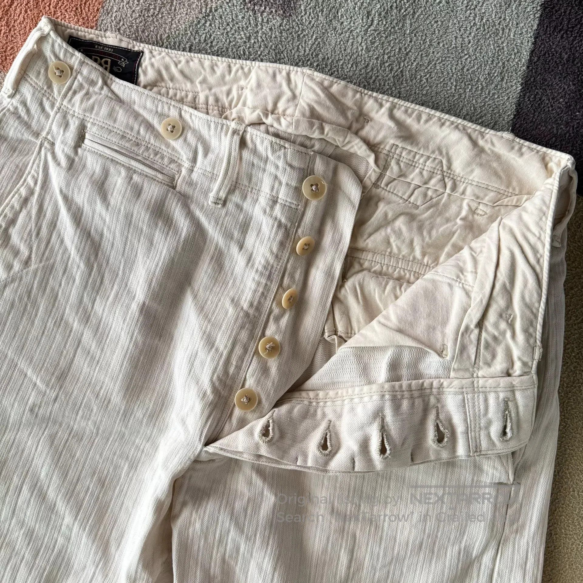 RRL Ralph Lauren Ralph Lauren RRL White Herringbone Pants. Size US 31 - 3 Thumbnail