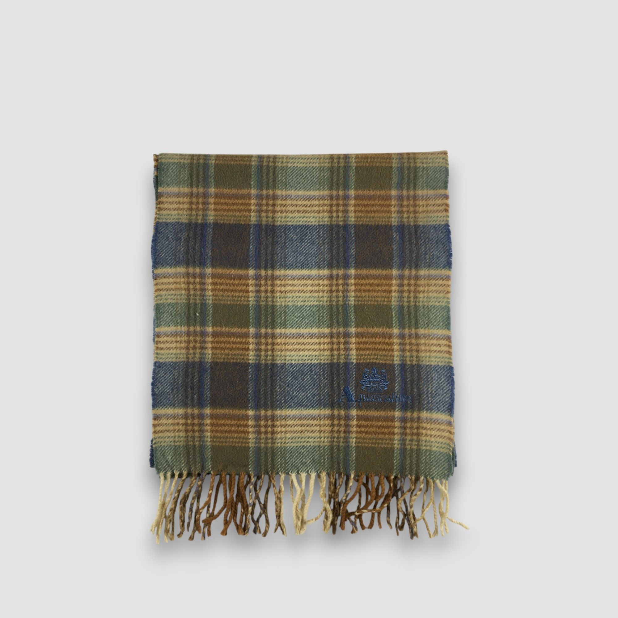 Aquascutum Vintage Aquascutum Scarf Muffler Wool Tartan Fringe Scarves Size ONE SIZE - 2 Thumbnail