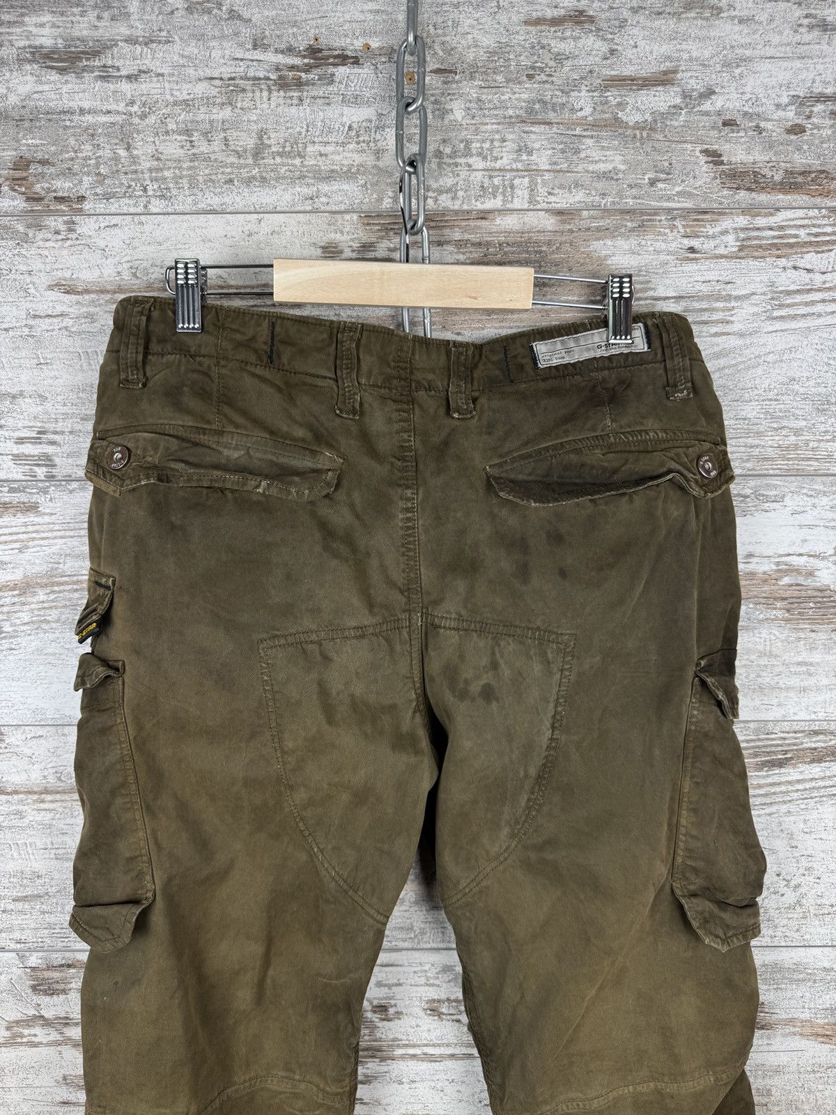 G-Star Mens Vintage G Star Raw RACKAM STRAIGHT CUFFED cargo pants Size US 32 / EU 48 - 15 Thumbnail