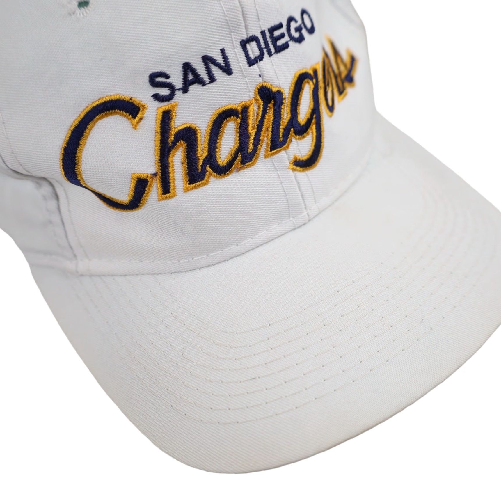 Sports Specialties VINTAGE Sport Specialties San Diego Chargers Script Spellout Snapback Hat Men One Size White Chargers Script Spellout Snapback Hat Mens Size ONE SIZE - 3 Thumbnail