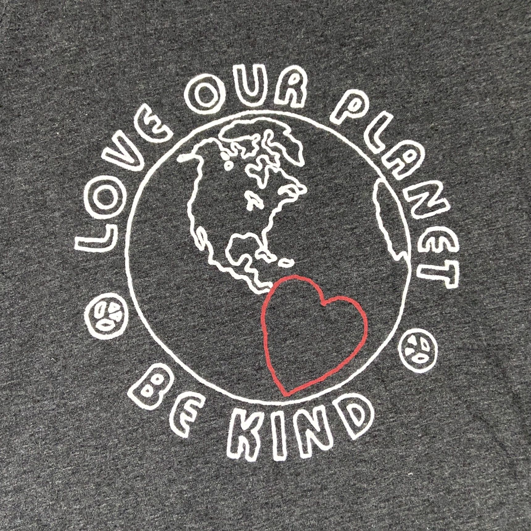 Lucky Brand LUCKY BRAND Blouse Women’s S Gray Love Our Planet Peace Signs Be Kind Size S / US 4 / IT 40 - 4 Thumbnail