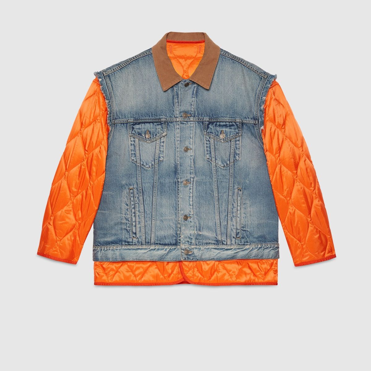 Gucci 48 M - Gucci Reversible Denim Ripstop Jacket Orange Size US M / EU 48-50 / 2 - 1 Thumbnail