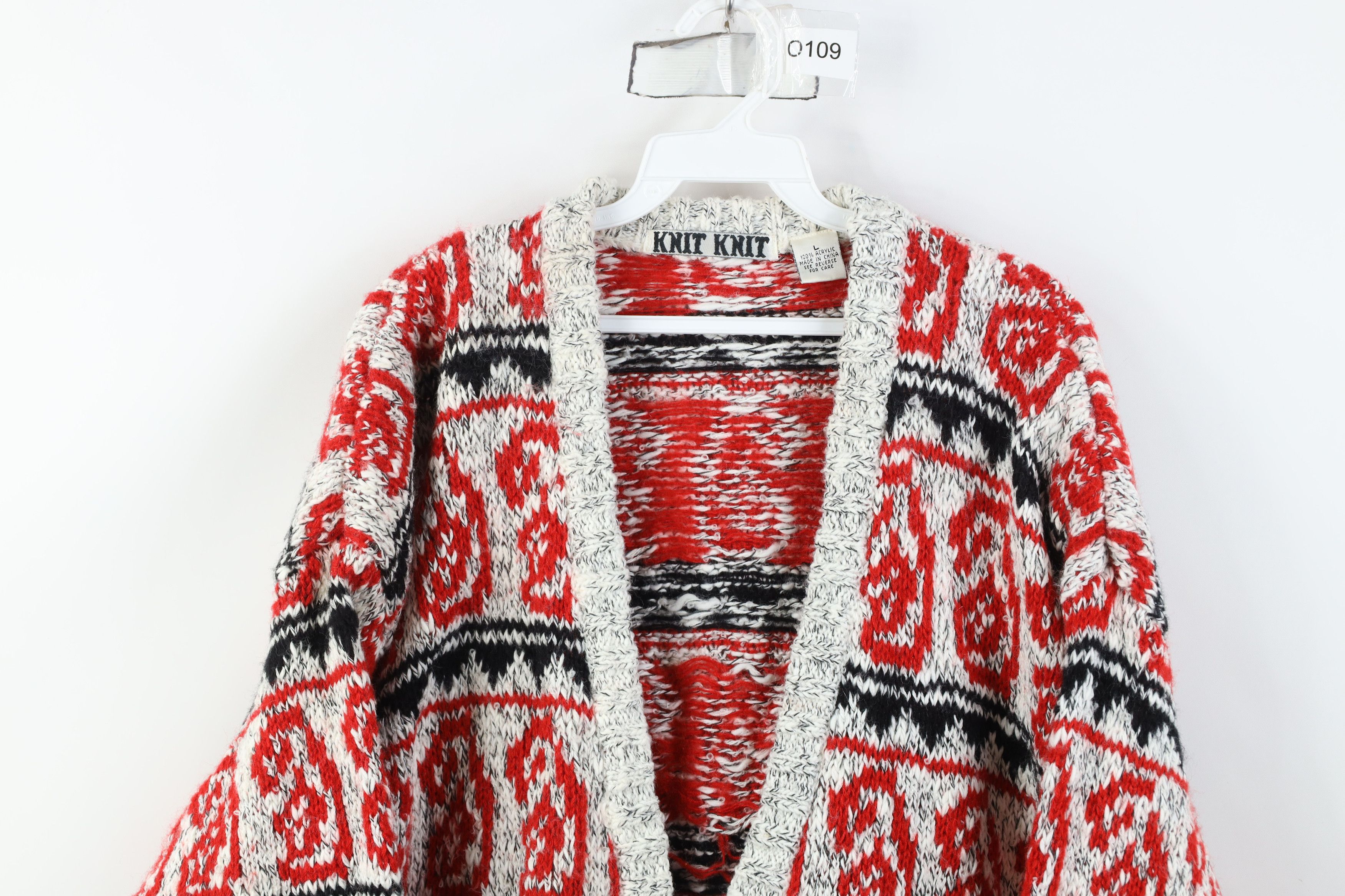 Vintage Vintage 90s Streetwear Paisley Knit Cardigan Sweater Size L / US 10 / IT 46 - 2 Thumbnail