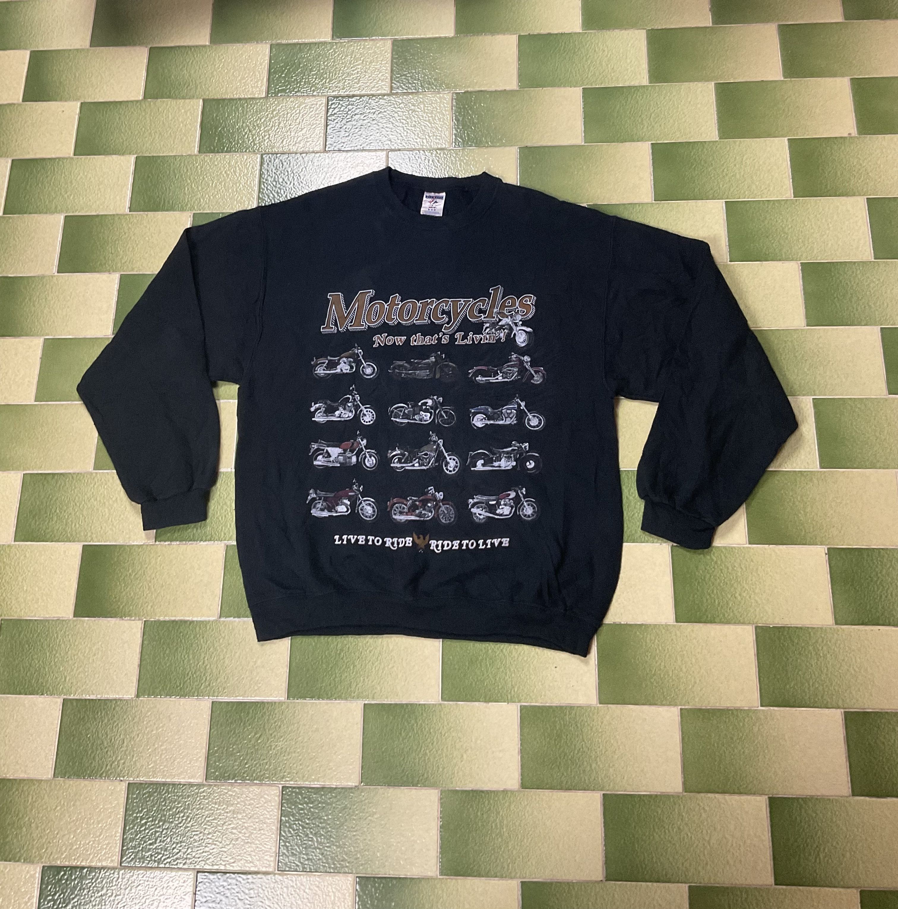 Harley Davidson Vintage Motorcycles Live To Ride Harley Sweatshirt Size US M / EU 48-50 / 2 - 1 Thumbnail