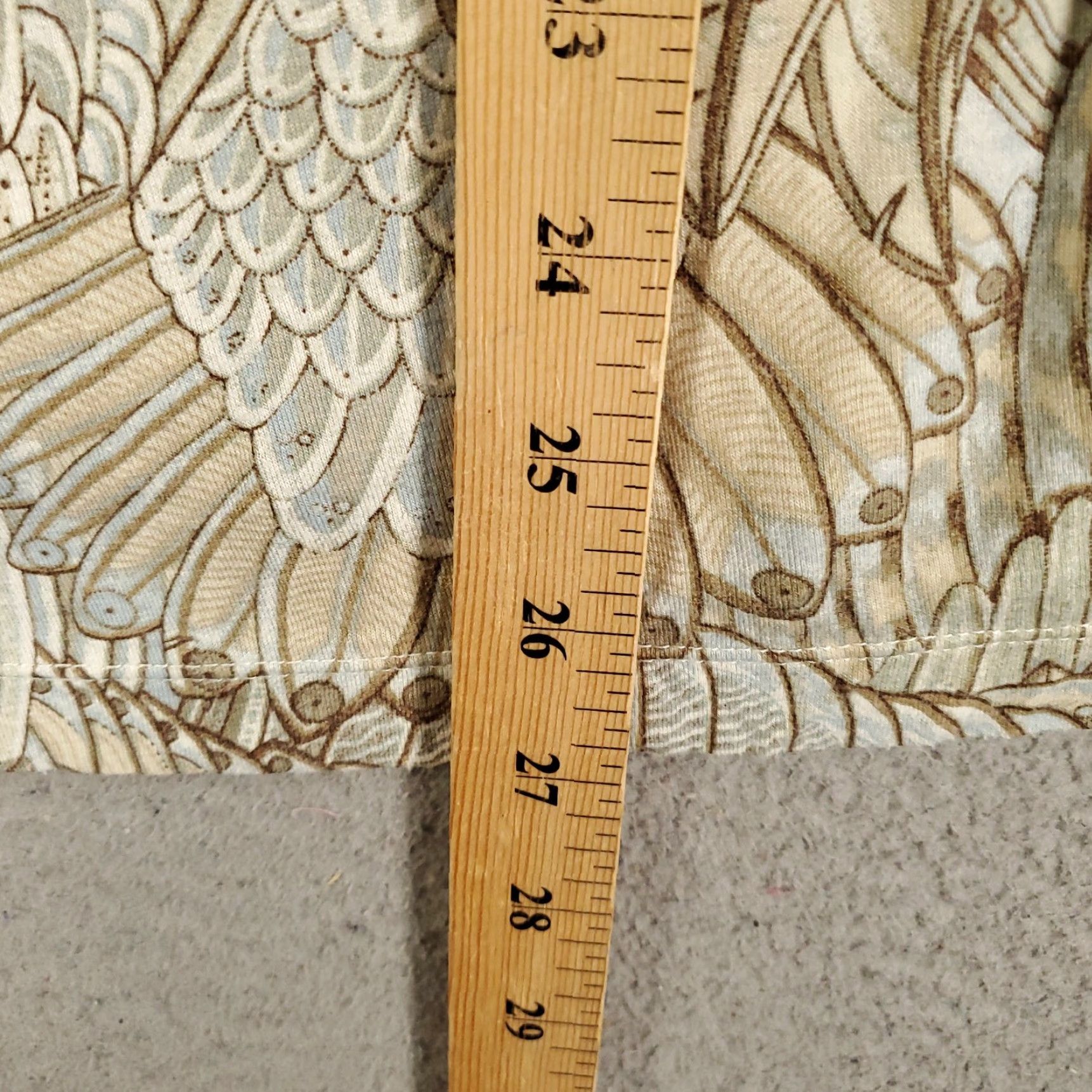 Vintage Chicos Blouse Womens XL Tan Ivory Wing Feather Print Scoop Neck Top 3 Size XL / US 12-14 / IT 48-50 - 3 Thumbnail