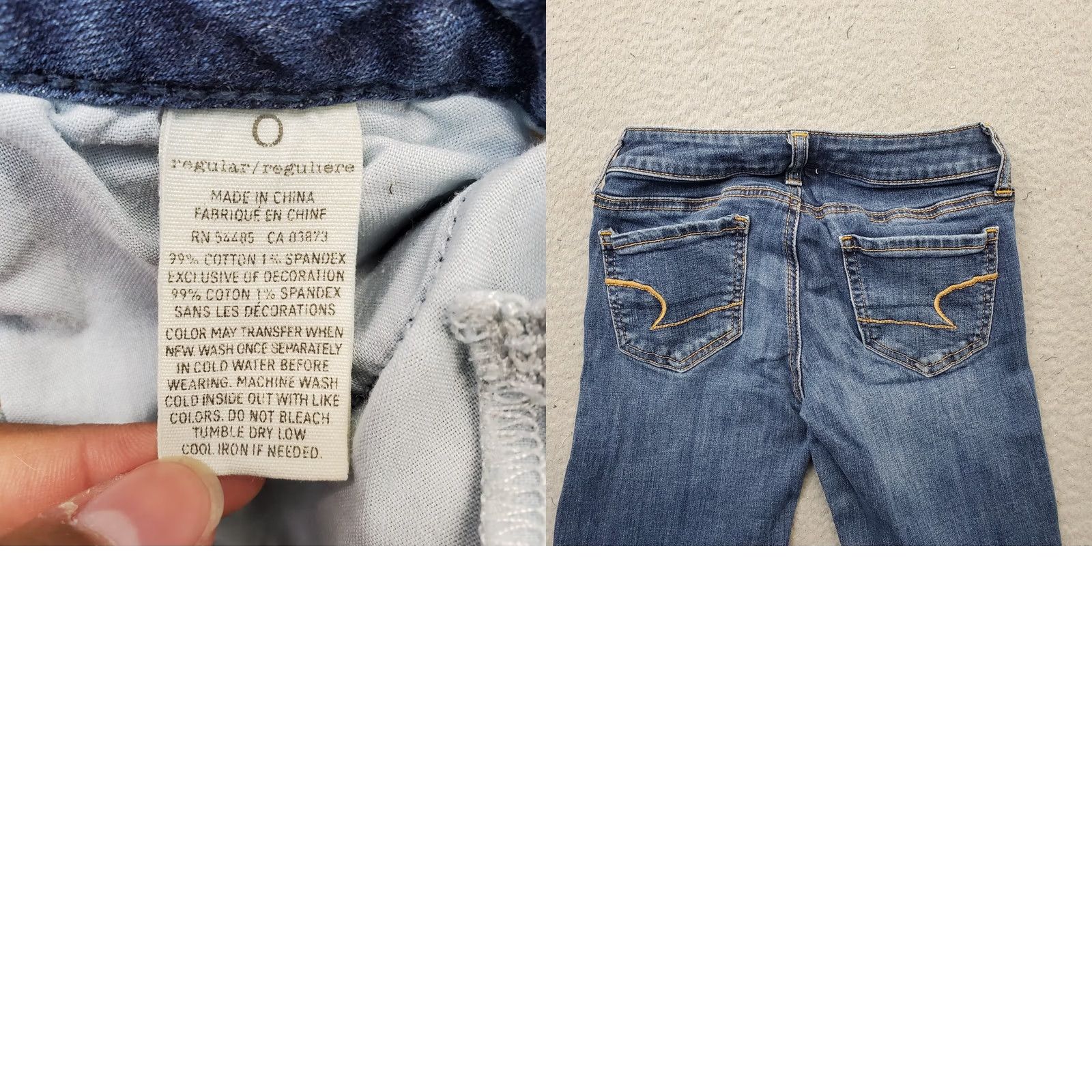 American Eagle Outfitters American Eagle Outfitters Womens Jeans 0 Blue Regular Stretch Whiskered Denim Jeans Size 25" / US 0 / IT 36 - 8 Thumbnail