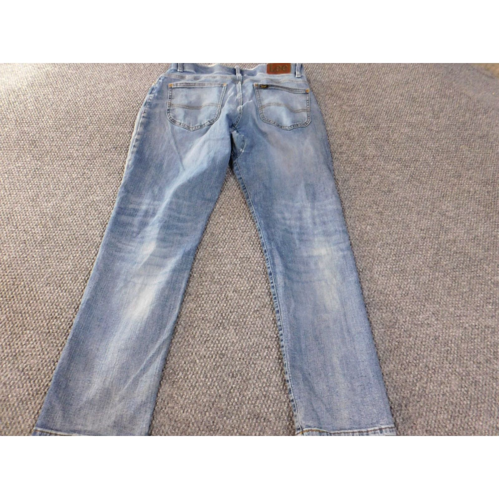 Lee Lee Jeans Mens 32x30 Blue Regular Fit Straight Leg Stretch Waist Light Wash Denim Cotton Pants Mens Regular Fashion Jeans Size US 32 / EU 48 - 7 Thumbnail