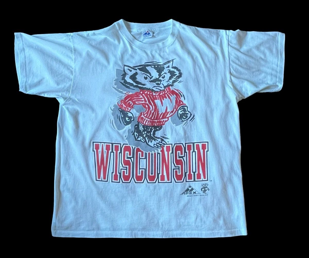 Apex One × NCAA × Vintage 1990’s NCAA Wisconsin Badgers Apex one Big logo t shirt XL Size US XL / EU 56 / 4 - 5 Thumbnail