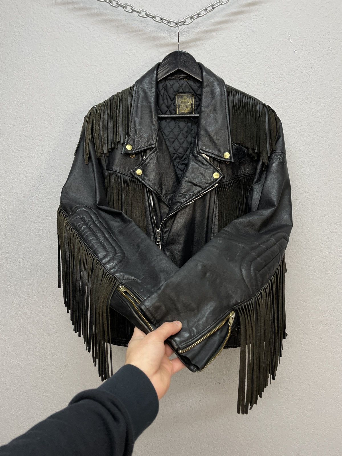 If Six Was Nine Vintage Nuber Nine Stayle Fringe Leather Biker Jacket Grunge Size US L / EU 52-54 / 3 - 2 Thumbnail