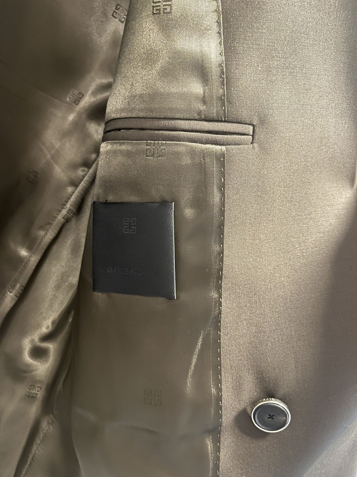 Givenchy RARE $3000 Khaki Green U-Lock Blazer 54 Size 44R - 9 Thumbnail