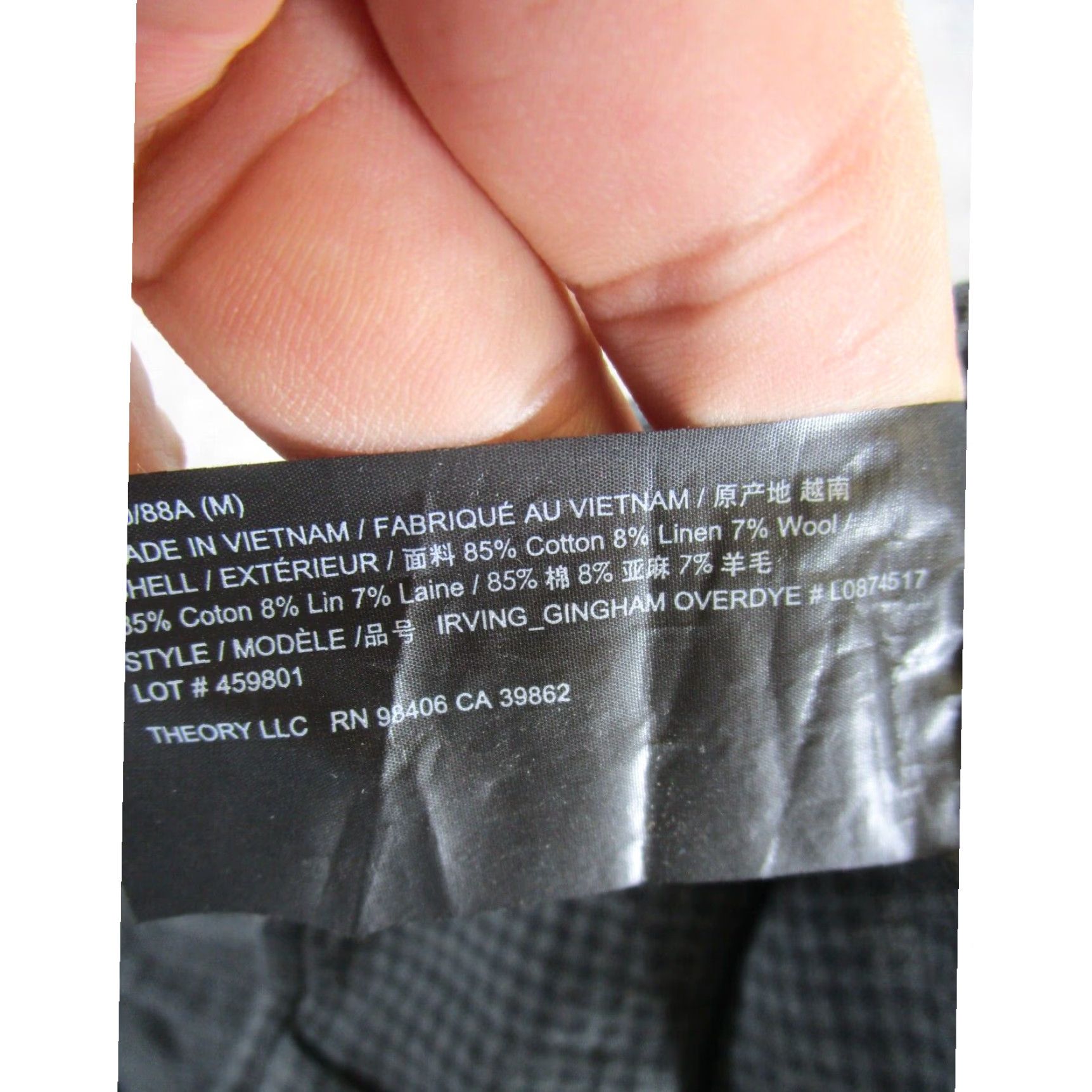 Theory Mens Theory Gray Cotton Shirt Medium XL Extra Large Long Sleeve Button Up Size US M / EU 48-50 / 2 - 8 Thumbnail