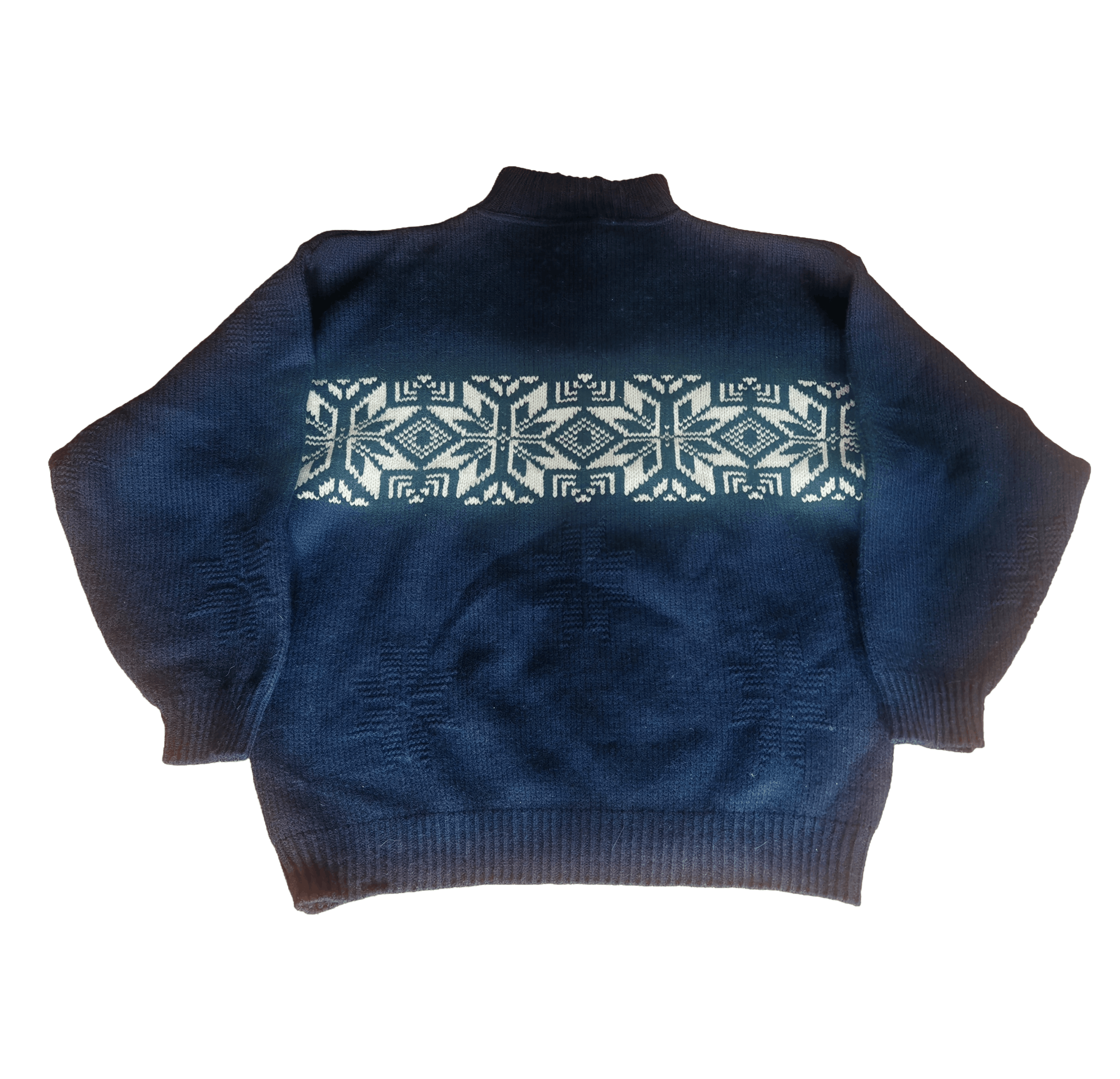 Other Vintage 90s Navy Blue Men's Sweater Zip Up Neck Size US L / EU 52-54 / 3 - 2 Thumbnail