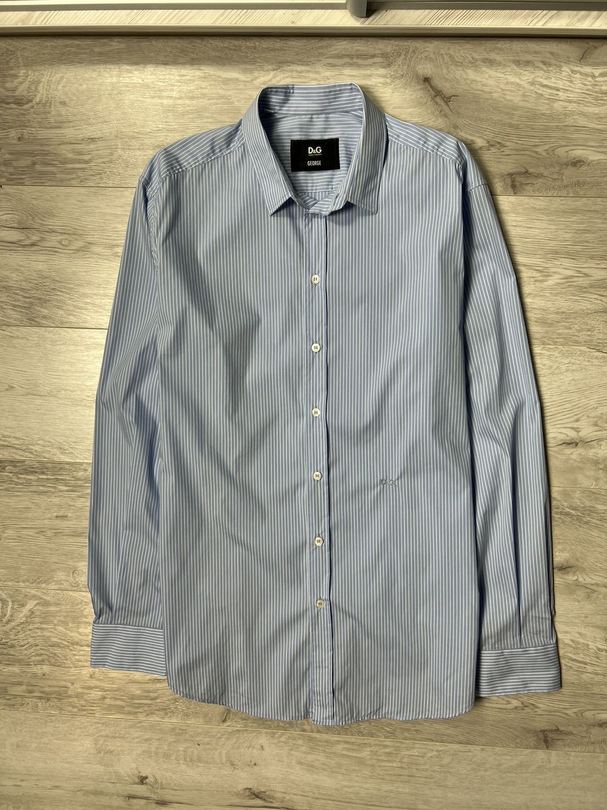 Dolce & Gabbana George Striped Button Up Shirt D&G Logo