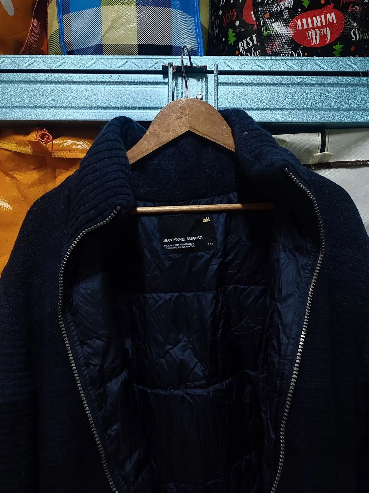 Jean-Michel Basquiat Jean-Michel Basquiat™ Quilted Knit Bomber Jacket – Navy Size US L / EU 52-54 / 3 - 13 Thumbnail