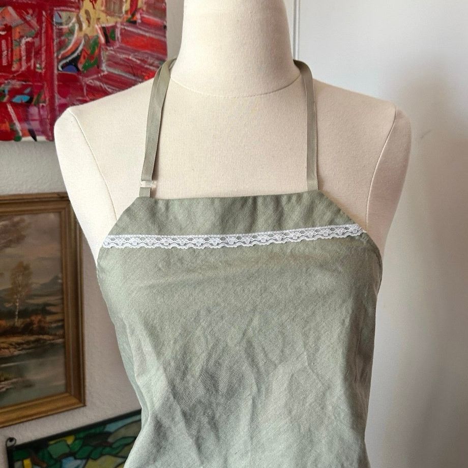 Other sunway green white lace tie back halter top Size S / US 4 / IT 40 - 2 Thumbnail