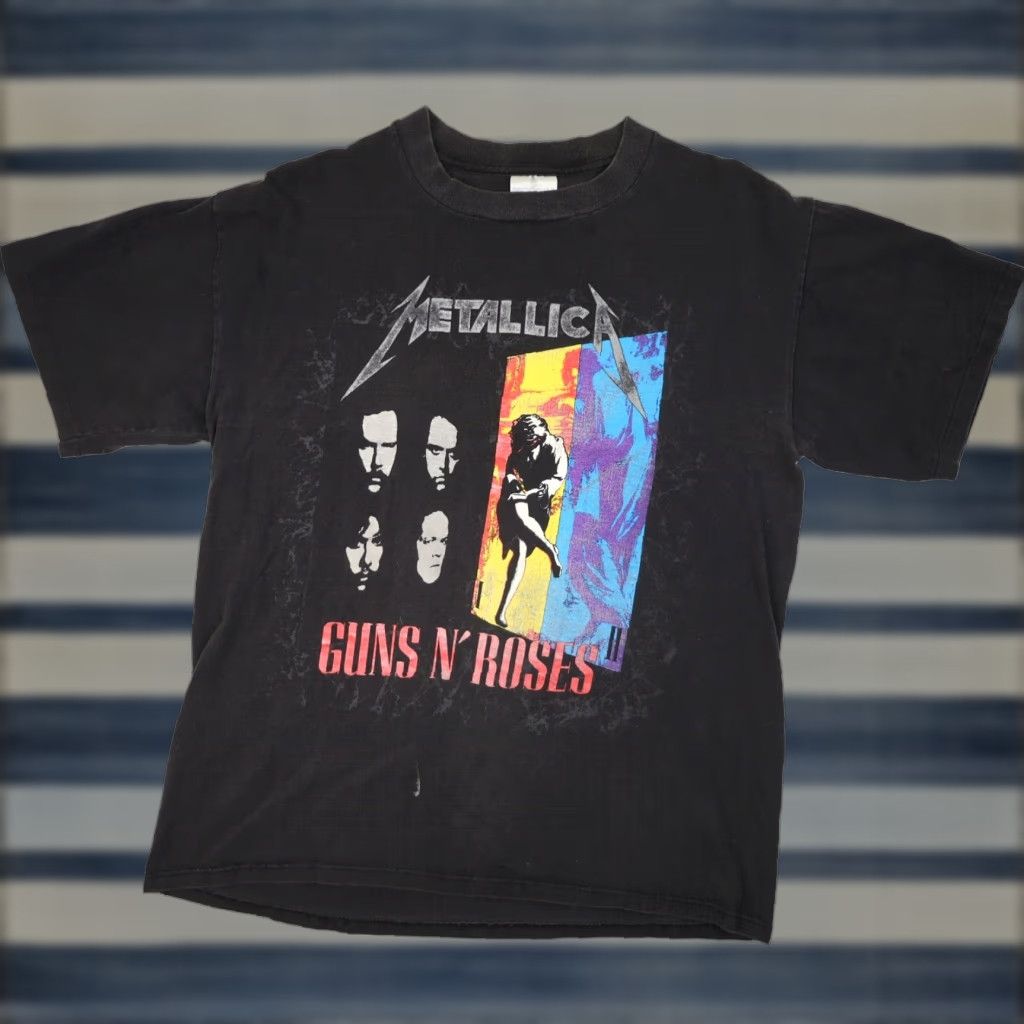 Vintage VINTAGE Metallica & Guns N' Roses Graphic Tour T Shirt Brockum Black L Mens 1992 Size US L / EU 52-54 / 3 - 1 Thumbnail
