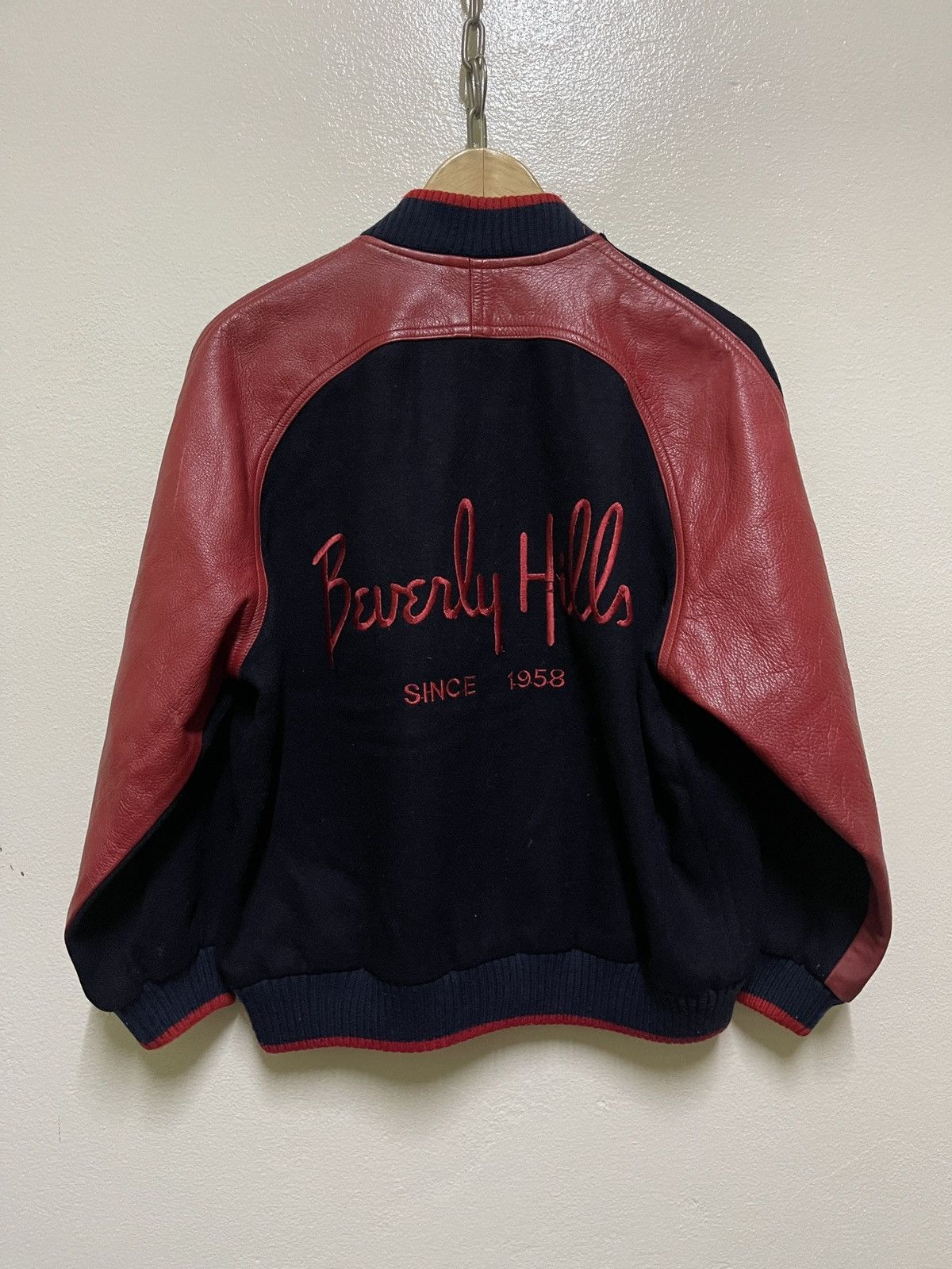 Vintage Beverly Hills Varsity Leather Jacket Size US M / EU 48-50 / 2 - 1 Thumbnail