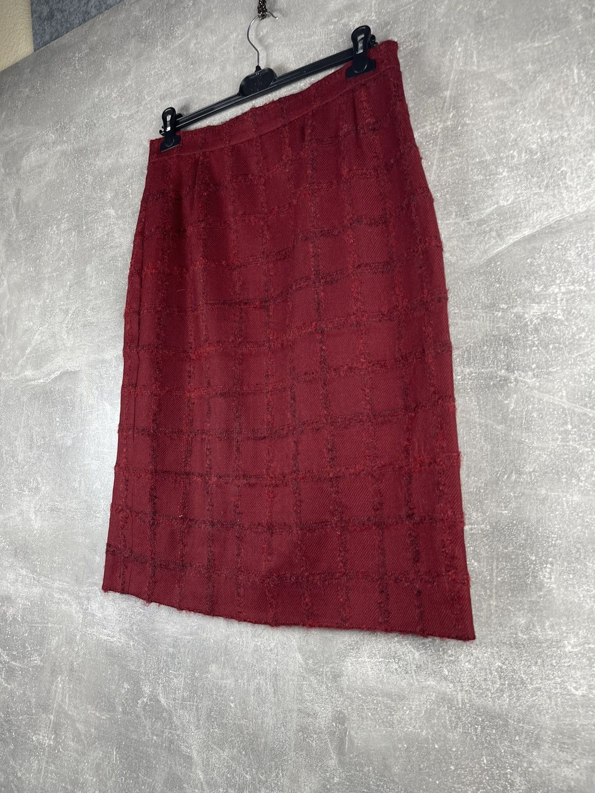 Yves Saint Laurent Yves Saint Laurent Variation 80s Wool Skirt Suit Burgundy Size XL / US 12-14 / IT 48-50 - 11 Thumbnail
