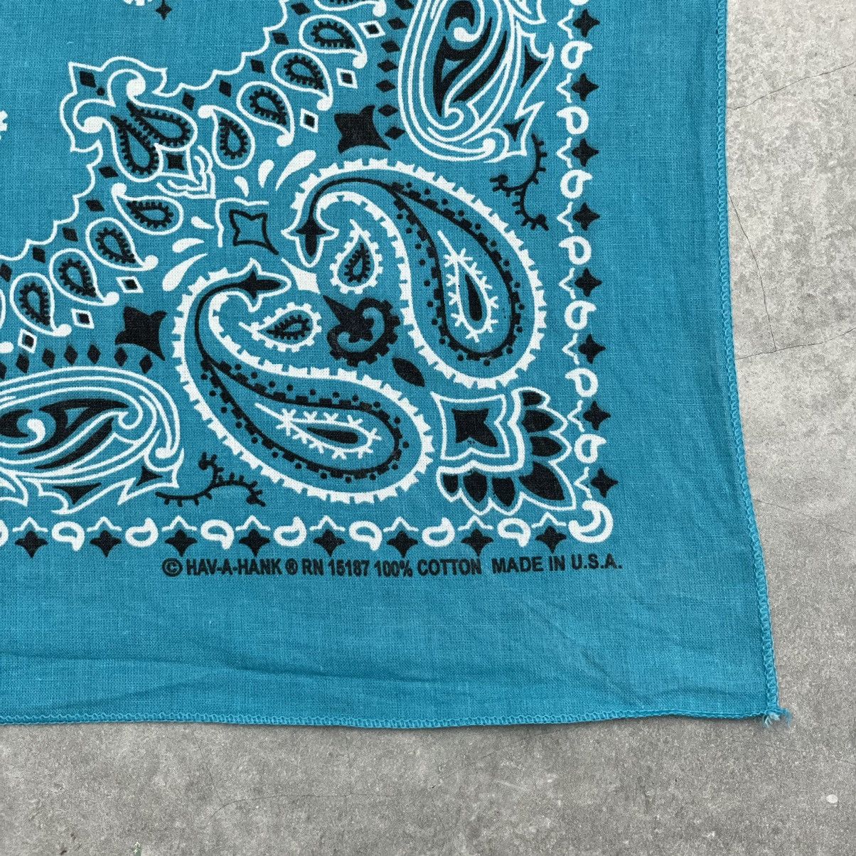 Cowboy Equipment × Vintage Made In USA Have A Hank Handkerchief Bandana Scarf Blue Size ONE SIZE - 2 Thumbnail